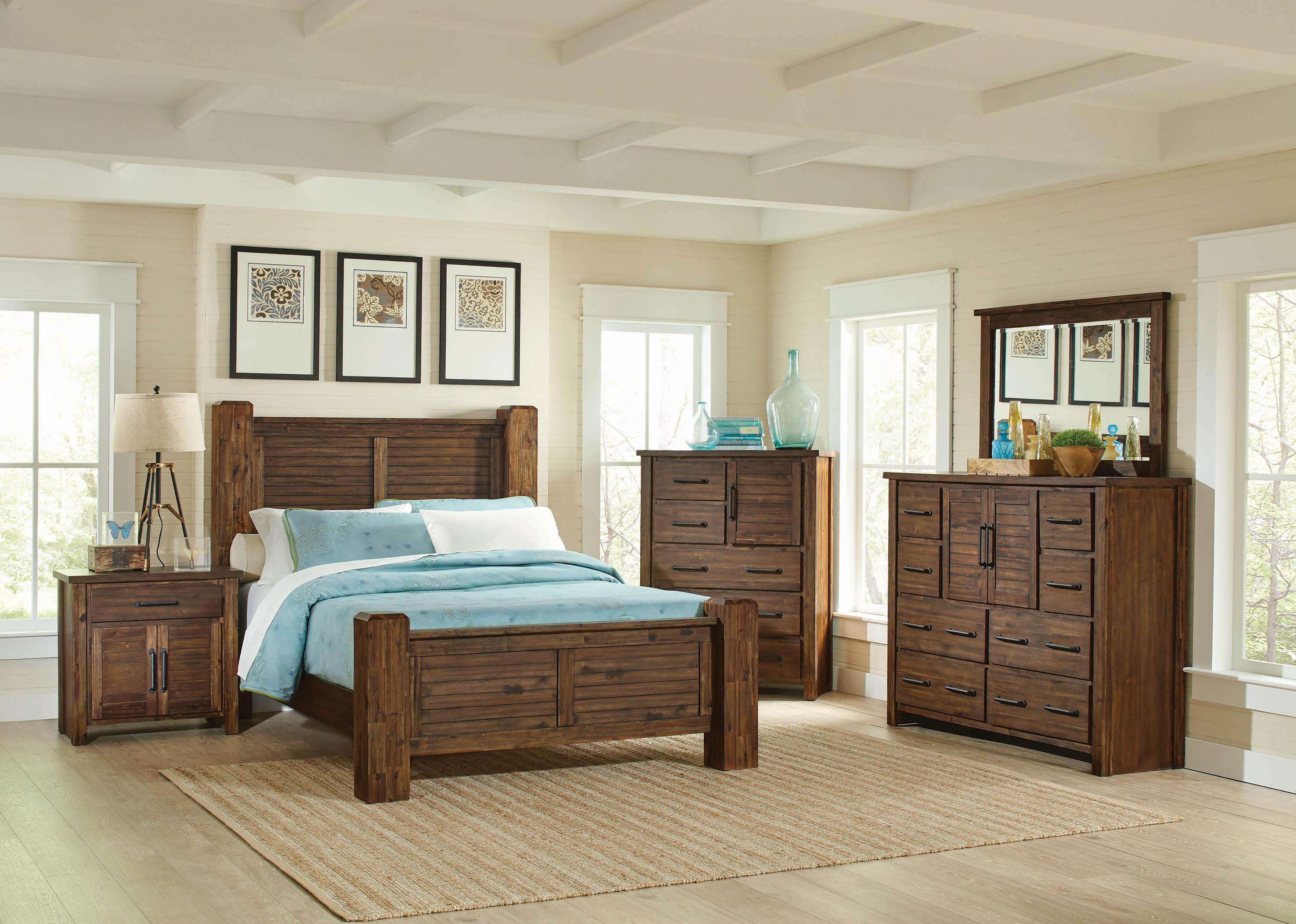 

    
Transitional Brown Wood C king bed Sutter Creek by Coaster
