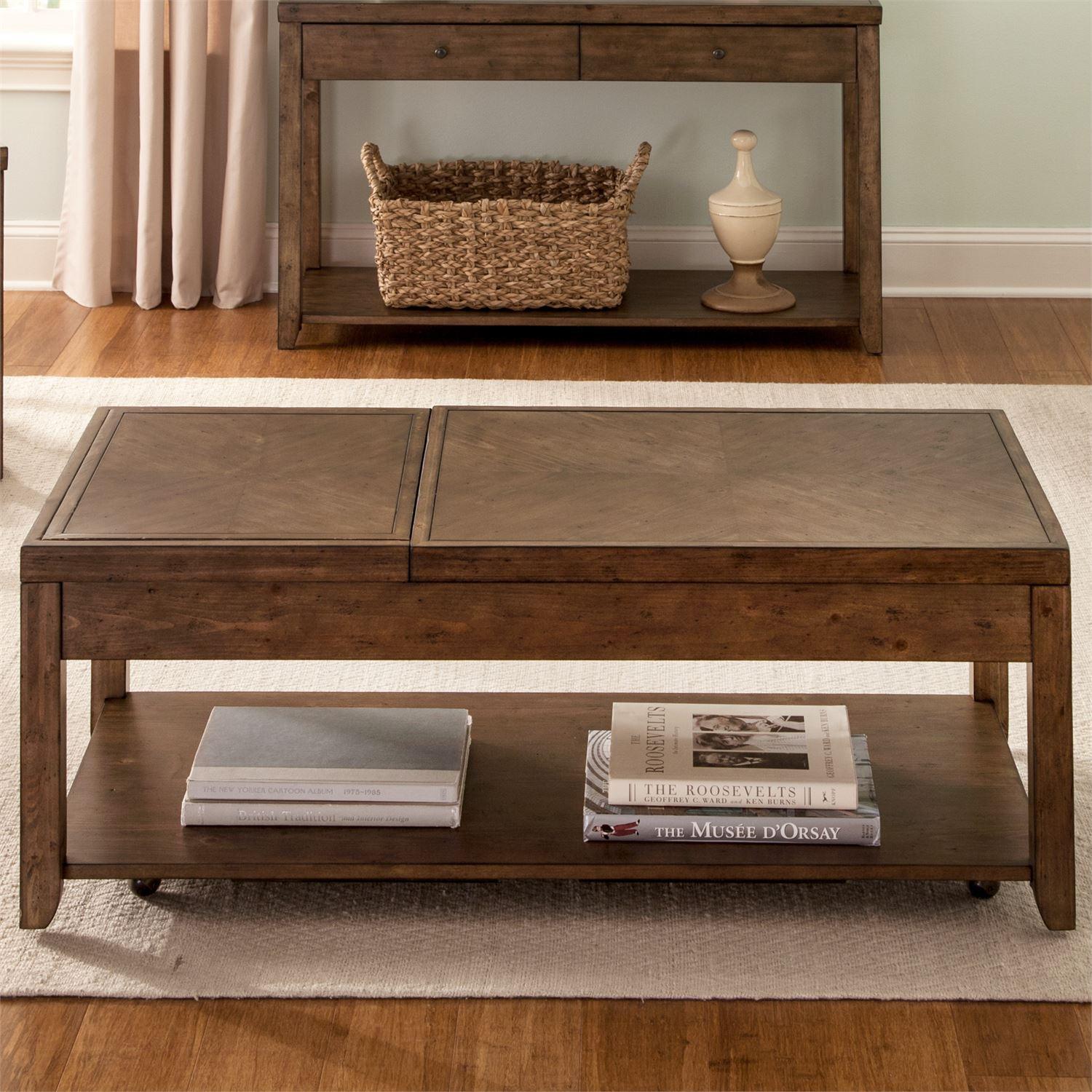 

    
Transitional Brown Wood Coffee Table Mitchell (58-OT) Liberty Furniture
