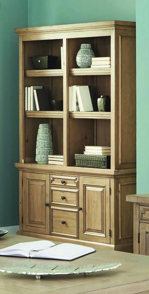 Transitional Dbl bookcase Florence 801646 in Brown 