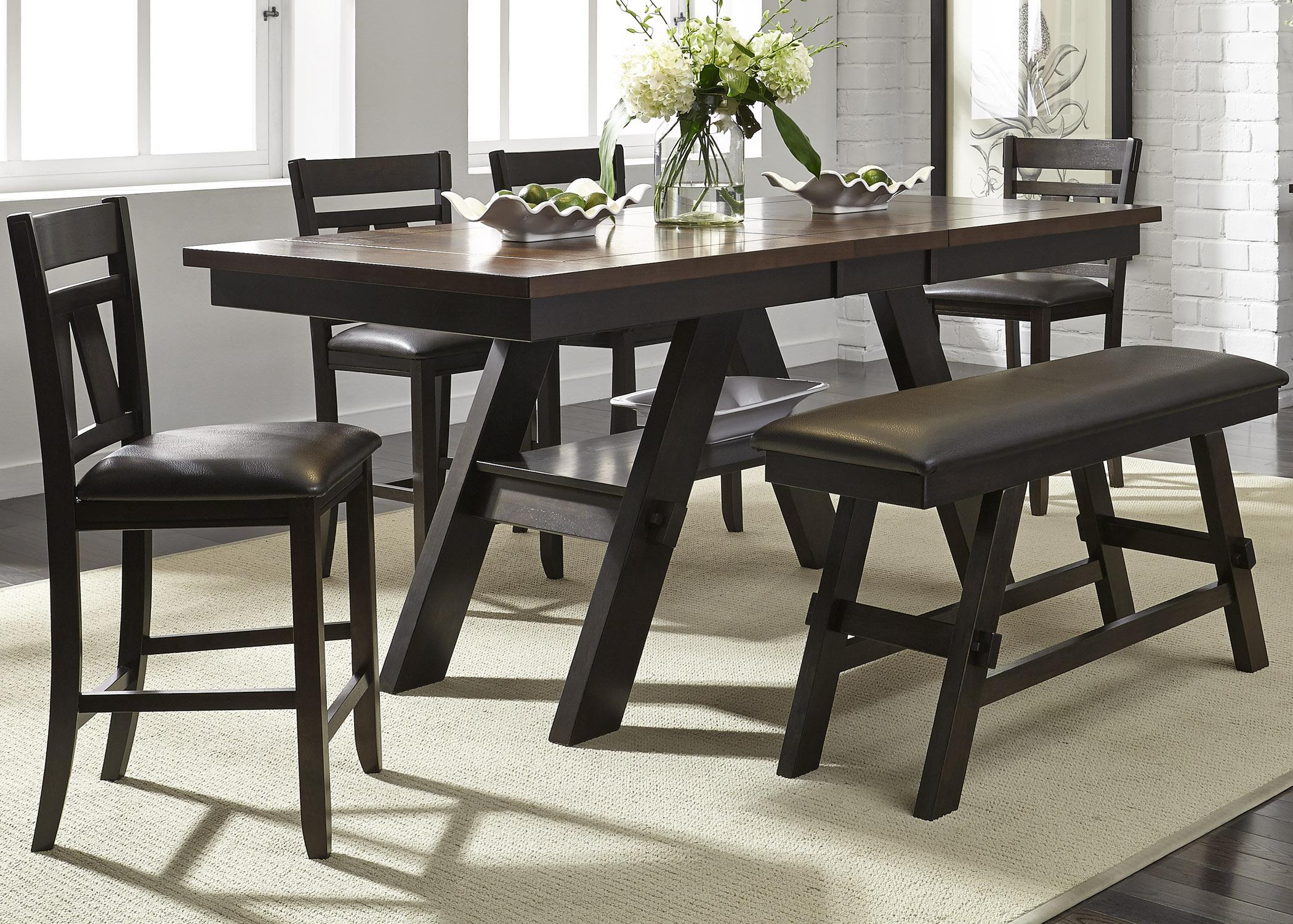 Transitional Counter Dining Set Lawson  (116-CD) Dining Room Set 116-CD-6GTS in Espresso Lacquer