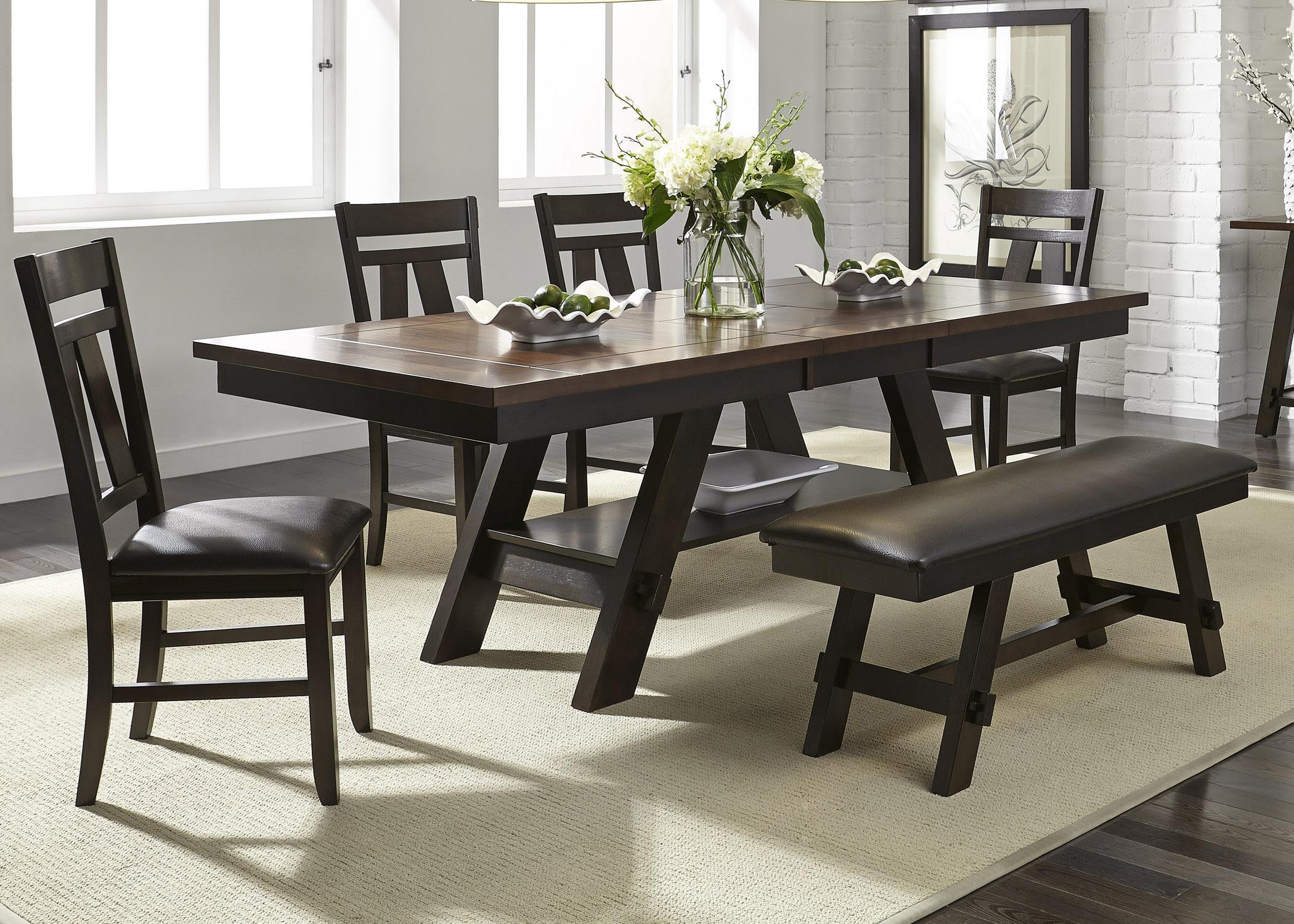 

    
Dark Espresso Finish Wood & PVC Dining Room Set 6Pcs Lawson 116-CD-6RTS Liberty Furniture
