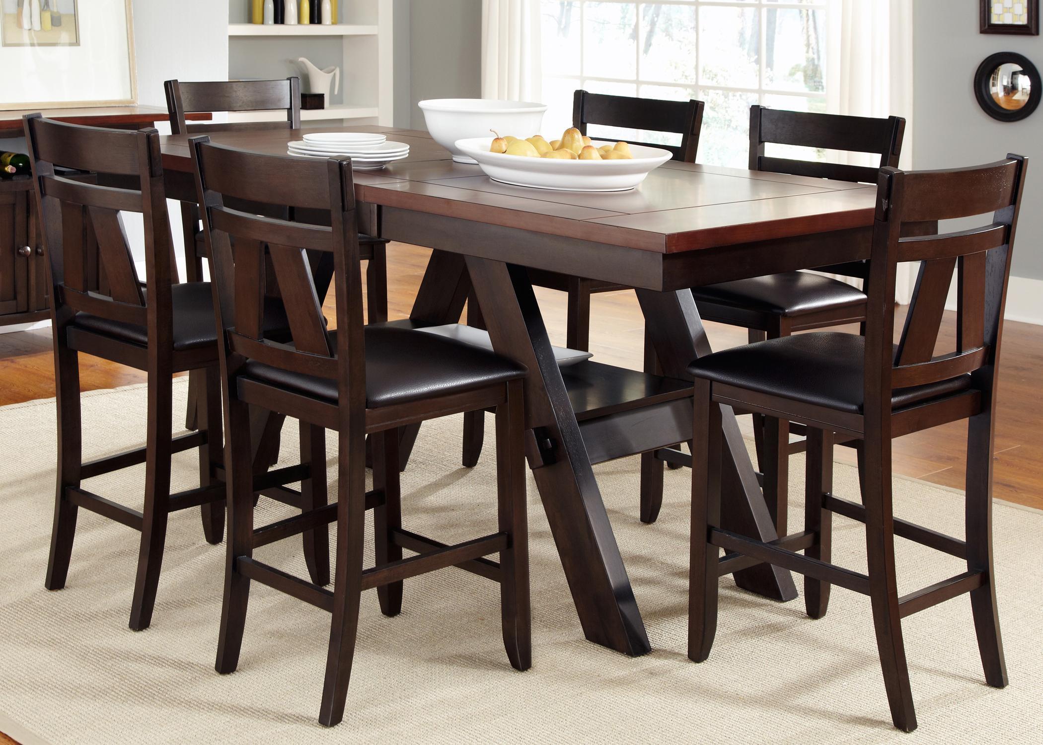 

    
Dark Espresso Finish Wood & PVC Counter Dining Set 7Pcs Lawson 116-CD-7GTS Liberty Furniture
