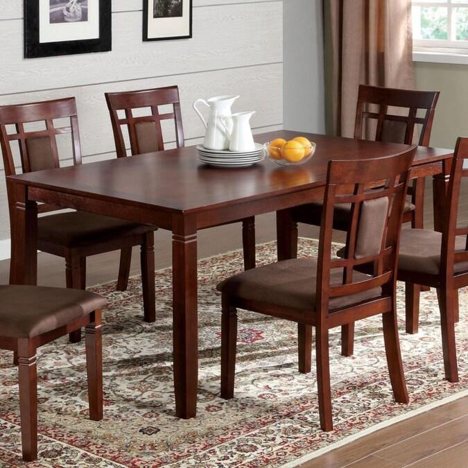 

    
Furniture of America MONTCLAIR CM3930T-7PK Dining Table Set Dark Cherry CM3930T-7PK
