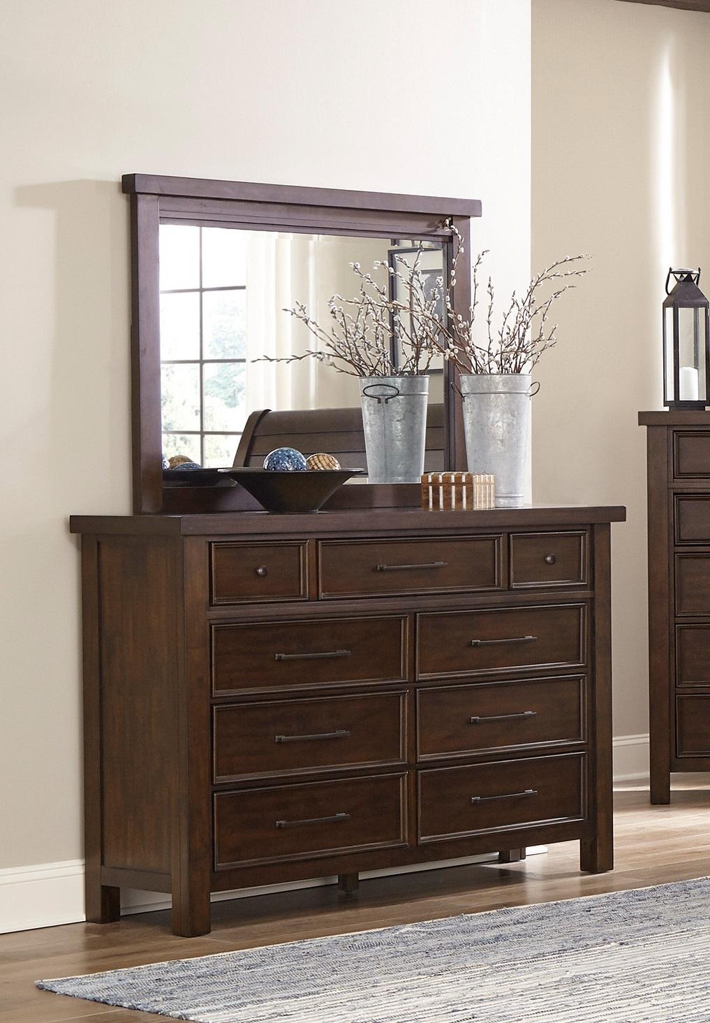 Transitional Dresser w/Mirror 1559-5*6-2PC Logandale 1559-5*6-2PC in Brown 