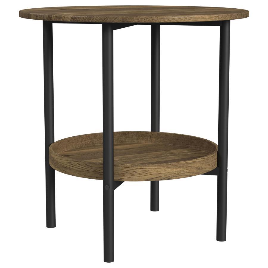 

    
Transitional Brown Wood End Table Coaster Delfin 721617-ET
