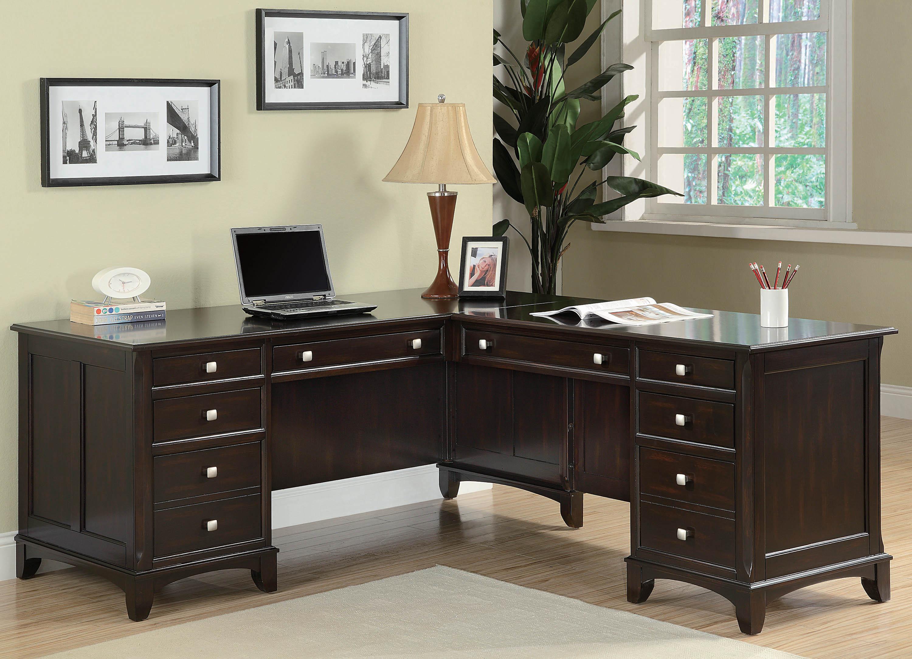 

    
Transitional Brown Wood Office desk Garson by Coaster
