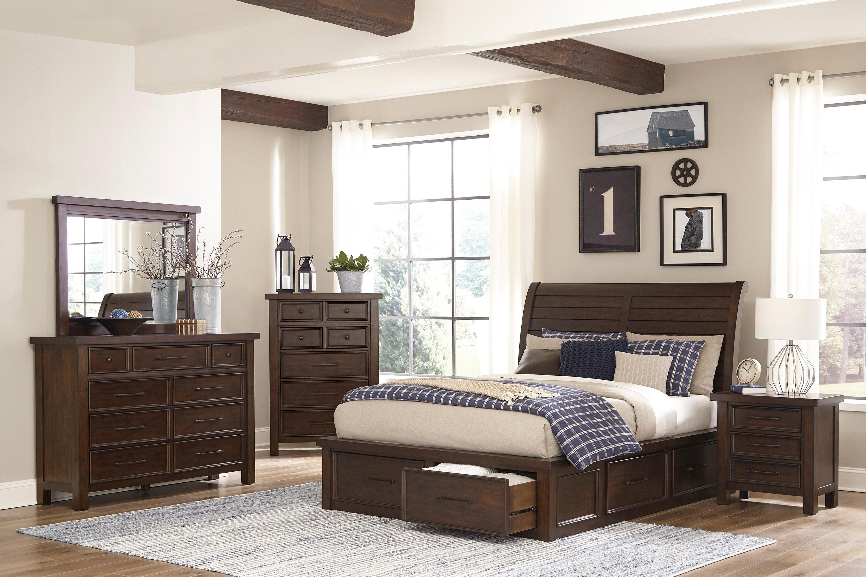 

                    
Buy Transitional Brown Wood Queen Bedroom Set 5pcs Homelegance 1559-1* Logandale

