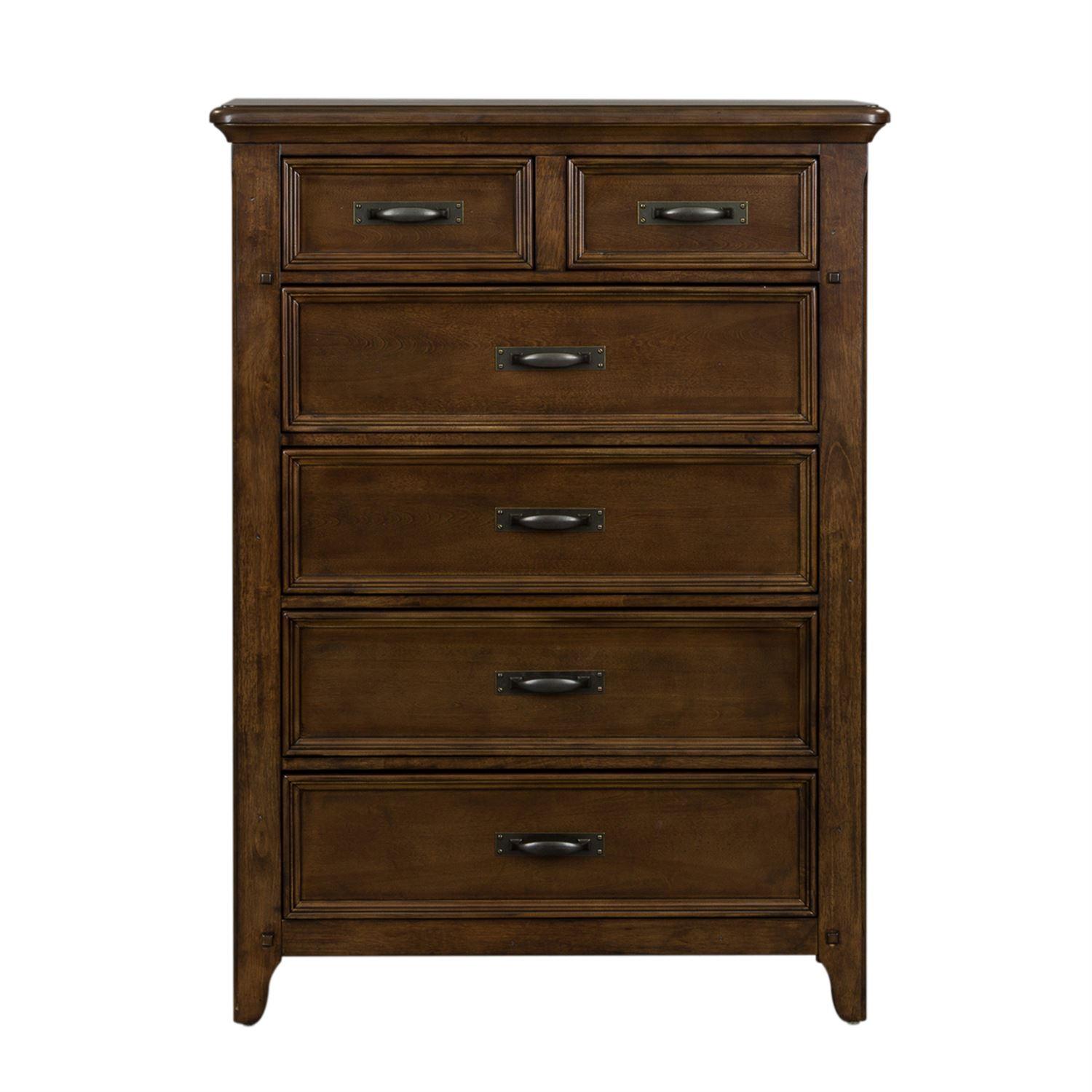 

                    
Buy Tobacco Finish Queen Panel Bed 4P w/Chest Saddlebrook (184-BR) Liberty Furniture

