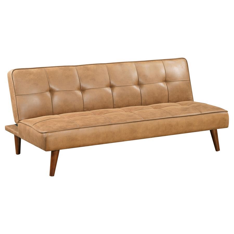 Transitional Sofa bed Jenson Sofa Bed 360234-SB 360234-SB in Saddle, Brown Faux Leather