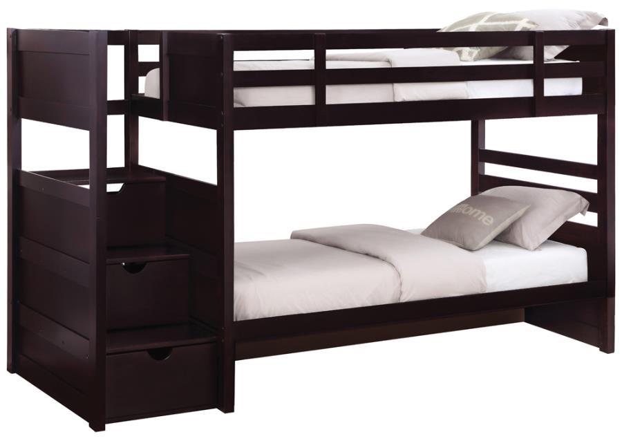 Transitional Bunk Bed 460441 Elliott 460441 in Cappuccino 