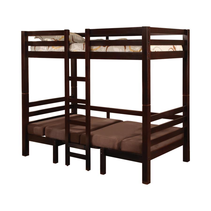 

    
Transitional Medium Brown Solid Pine Twin/Twin Bunk Bed Coaster 460263 Joaquin
