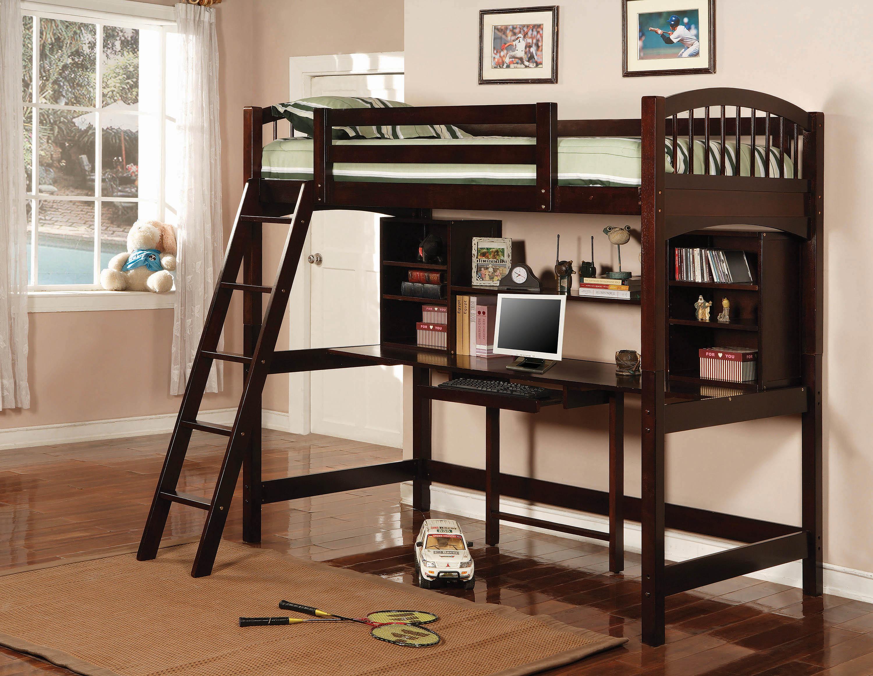 

    
Transitional Cappuccino Solid Rubberwood Twin Workstation Loft Bed Coaster 460063 Perris
