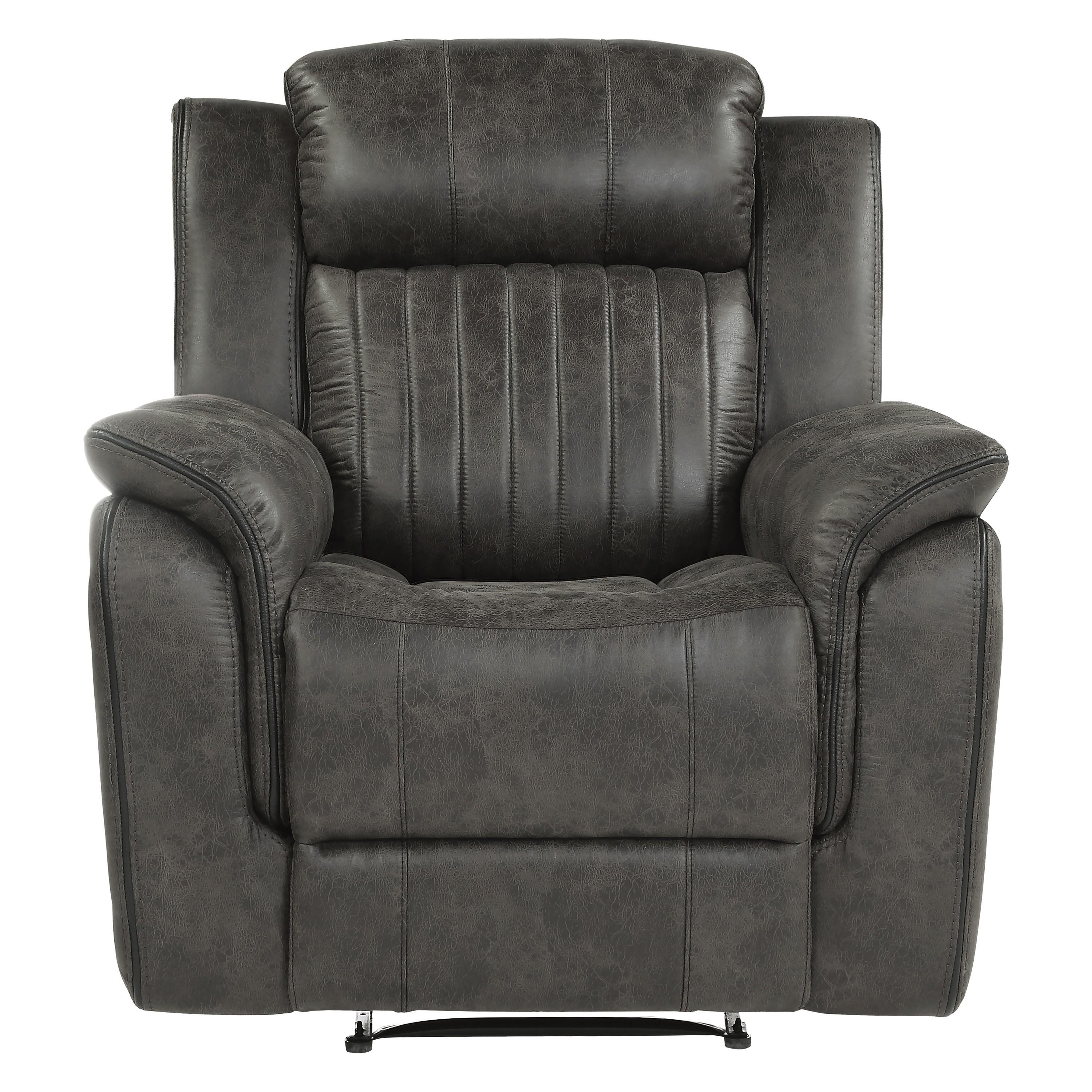 Transitional Reclining Chair 9479BRG-1 Centeroak 9479BRG-1 in Gray Microfiber