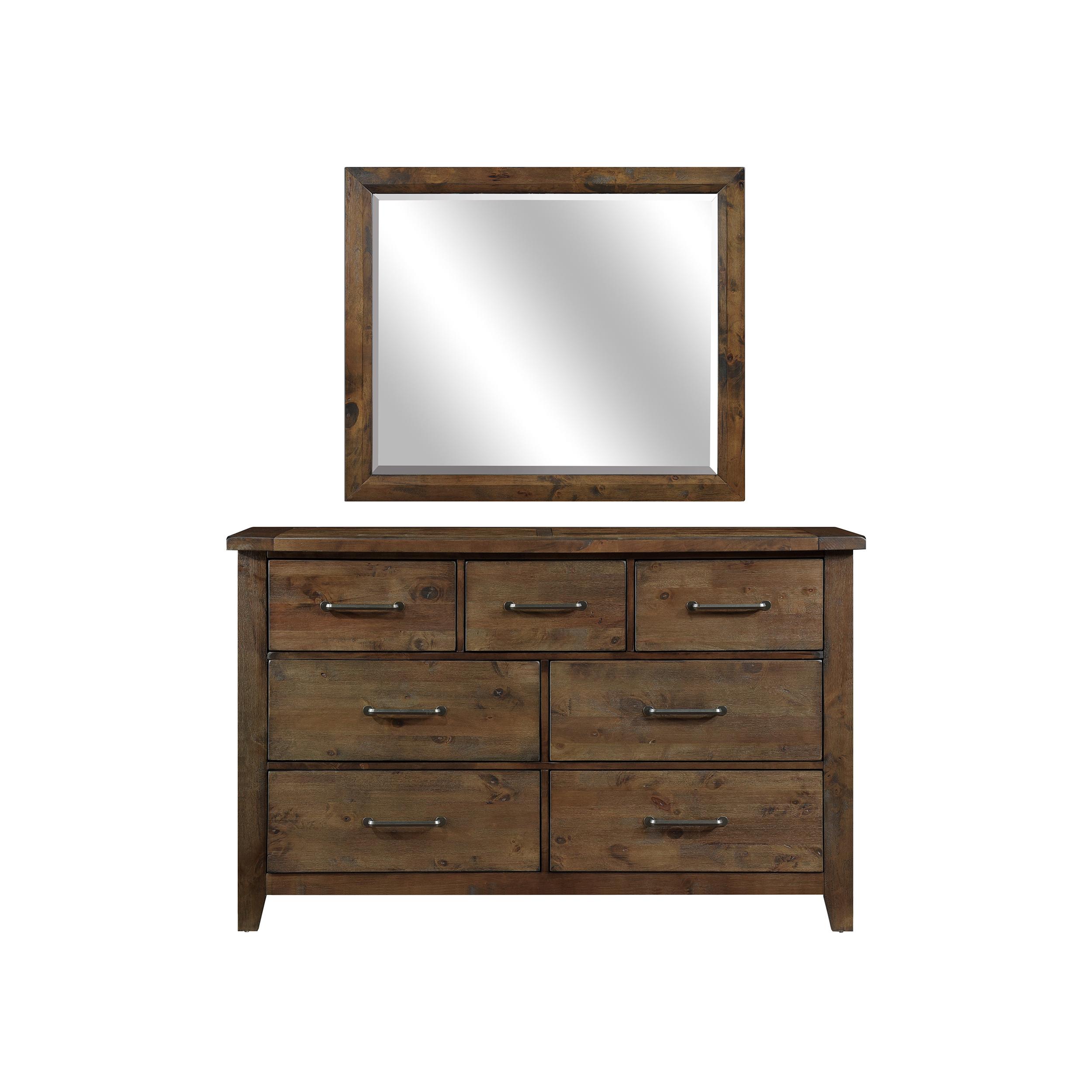 Transitional Dresser w/Mirror 1957-5*6-2PC Jerrick 1957-5*6-2PC in Brown 