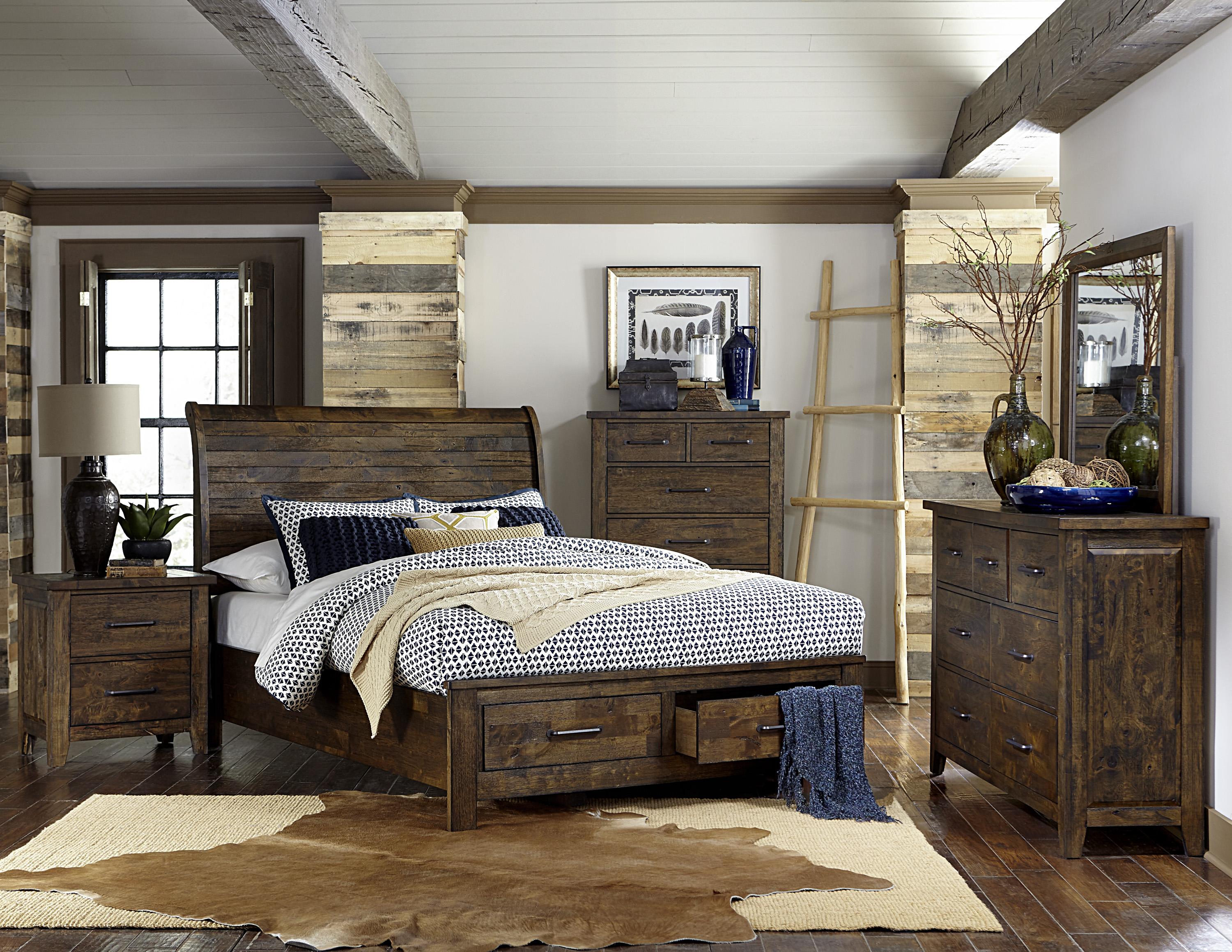 Transitional Bedroom Set 1957-1-5PC Jerrick 1957-1-5PC in Brown 