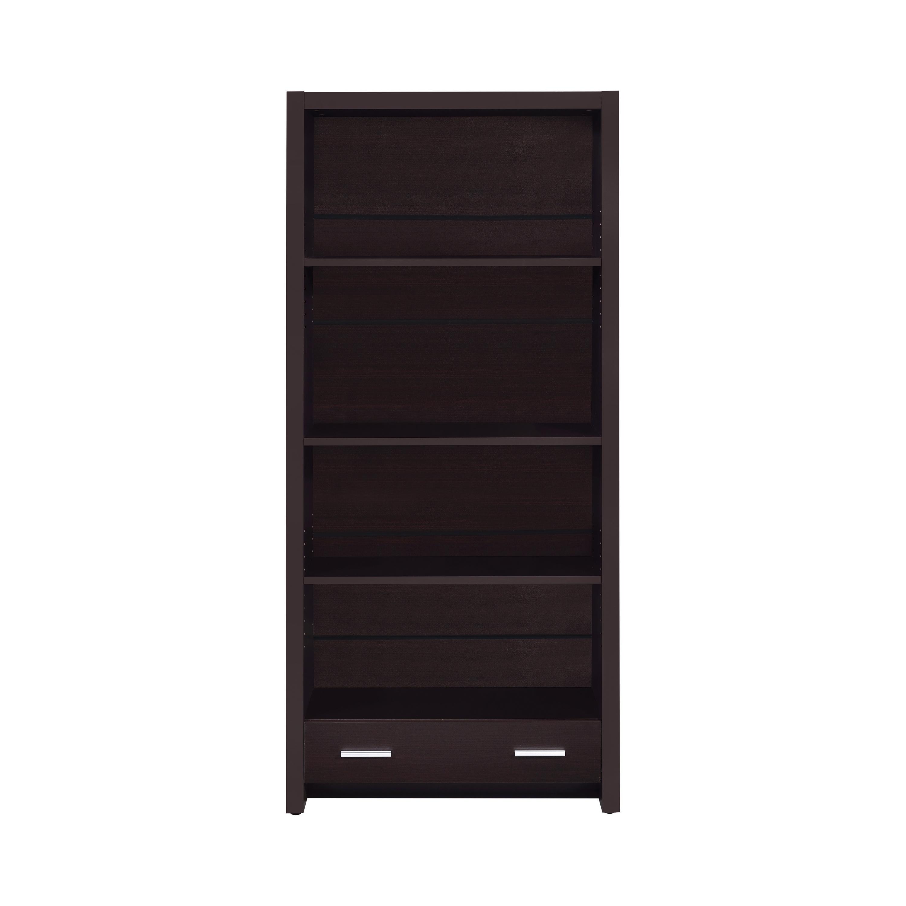 Transitional Bookcase 800905 Skylar 800905 in Cappuccino 