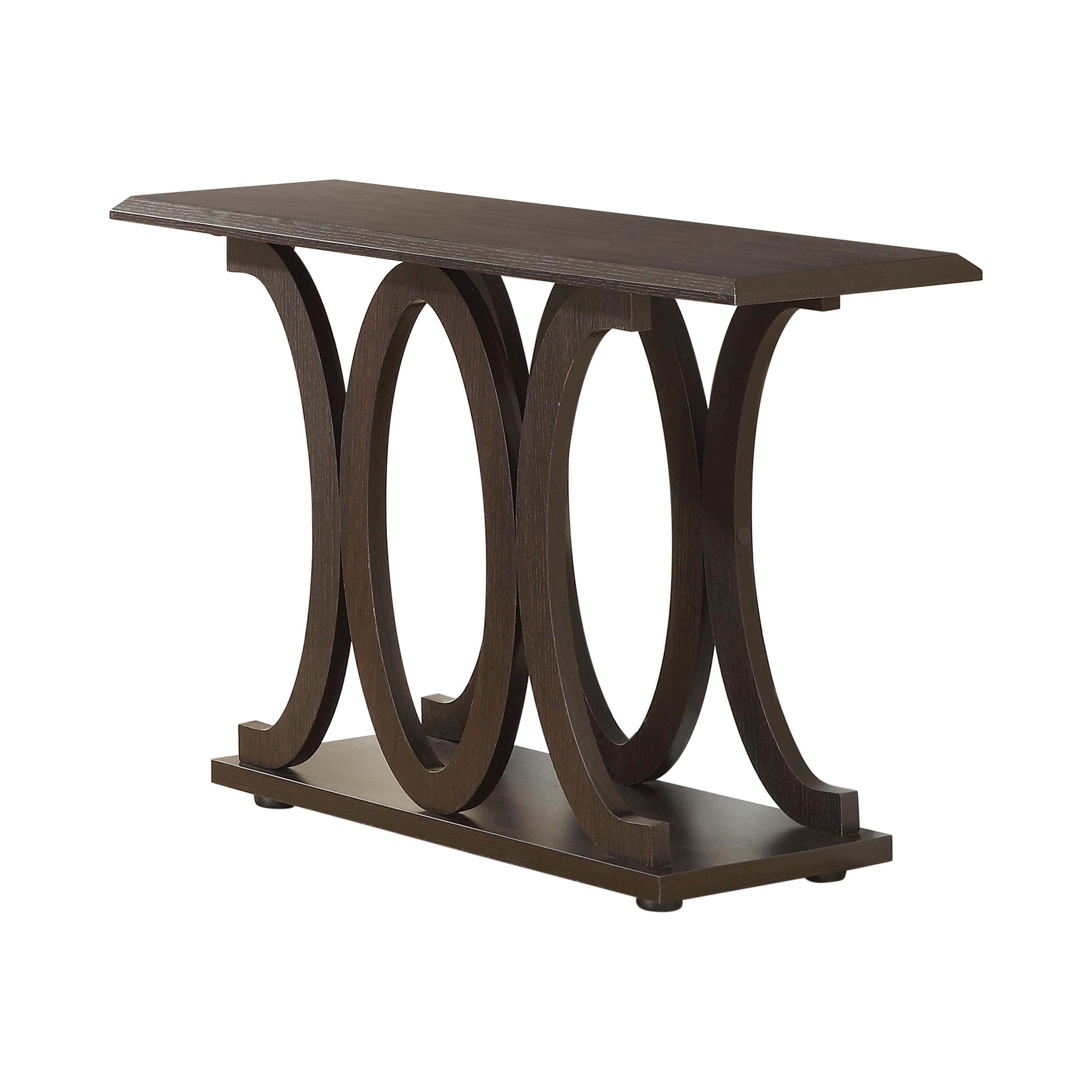 Transitional Sofa Table 703149 703149 in Cappuccino 