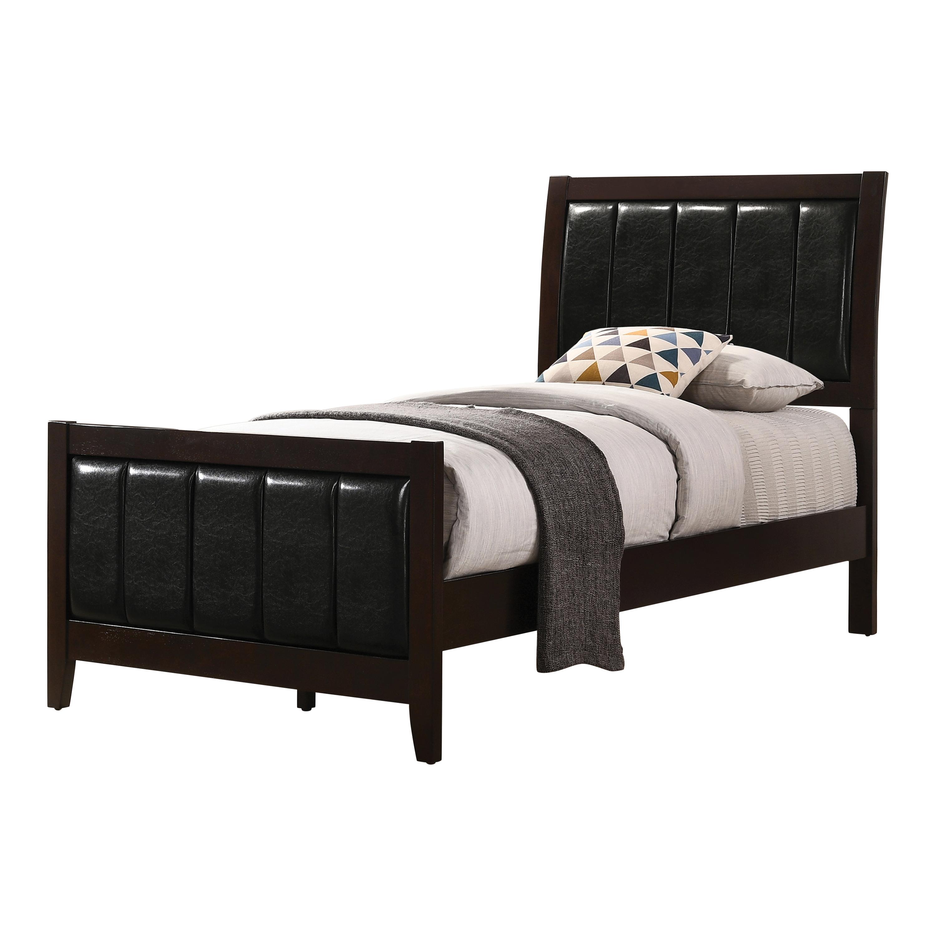 Transitional Bed 202091T Carlton 202091T in Cappuccino Leatherette