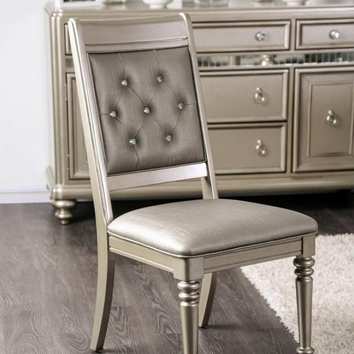 Transitional Dining Chair Set CM3239SC-2PK Xandra CM3239SC-2PK in Champagne Leatherette