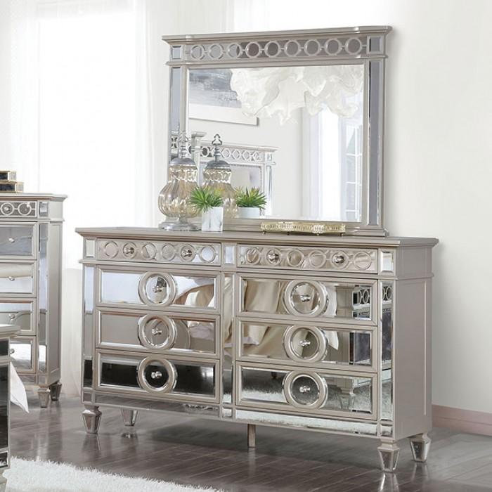 

    
Transitional Champagne Solid Wood Dresser w/Mirror Furniture of America CM7134D Marseille

