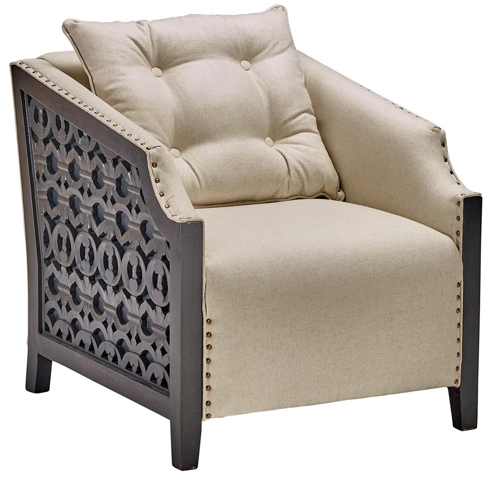 Transitional Chair CCC-1631 Pavia CCC-1631 in Charcoal, Beige Cotton