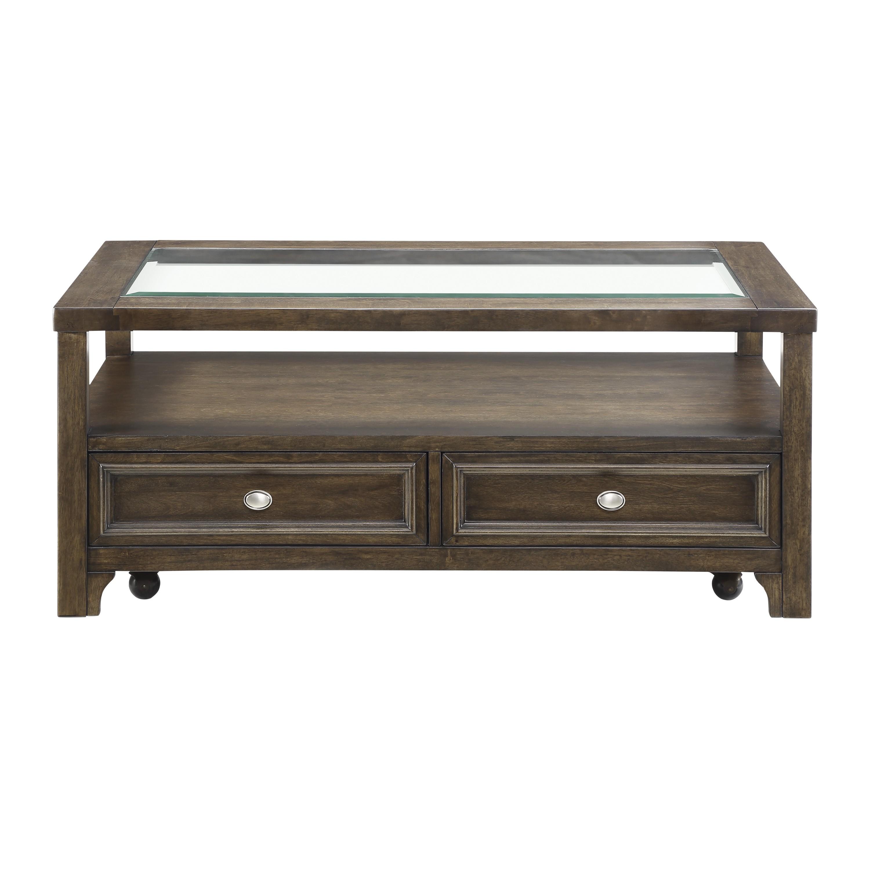 Transitional Cocktail Table 3624-30 Auburn 3624-30 in Brown 