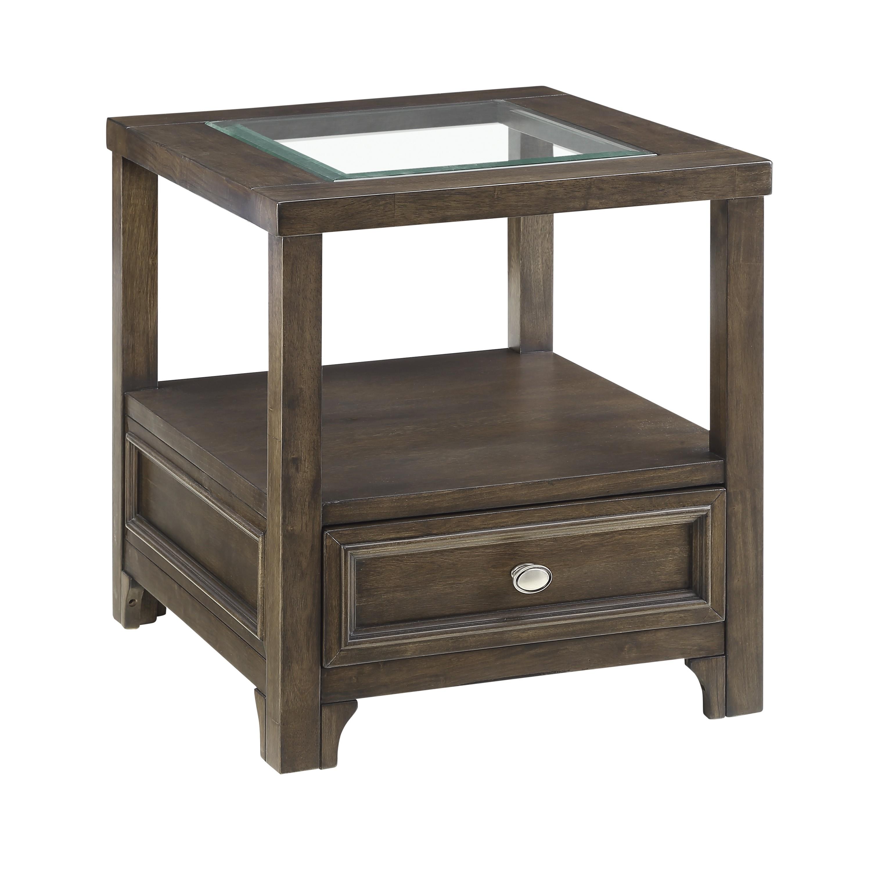 

    
Transitional Charcoal Brown Wood End Table Homelegance 3624-04 Auburn
