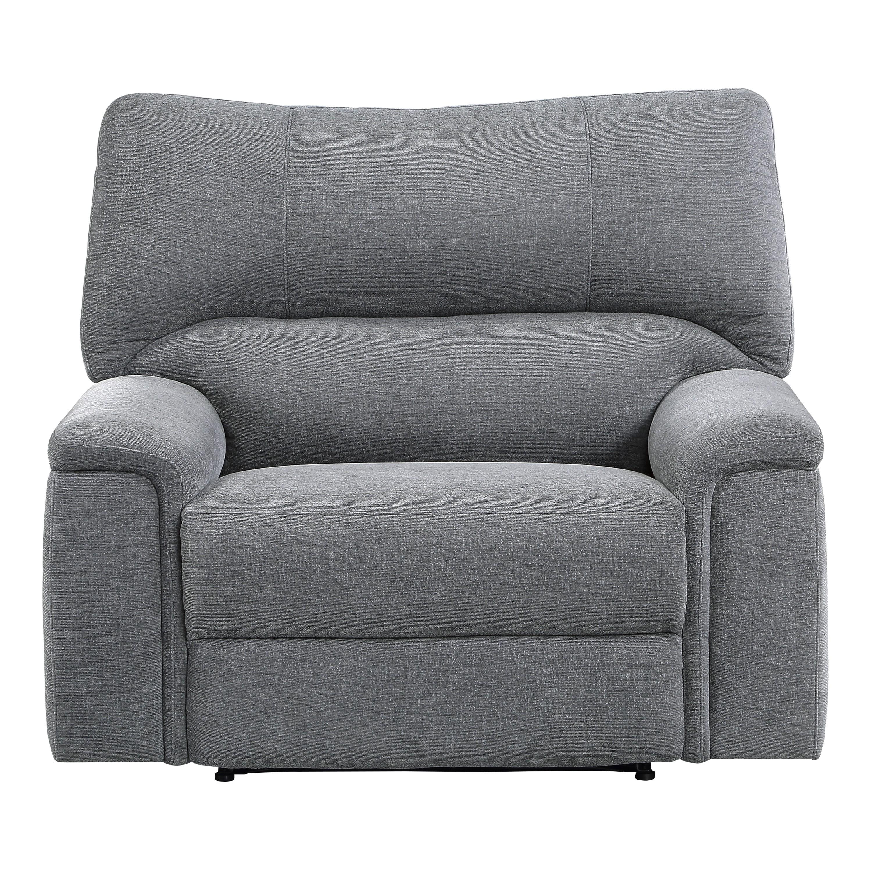 

    
Transitional Charcoal Chenille Power Reclining Chair Homelegance 9413CC-1PWH Dickinson
