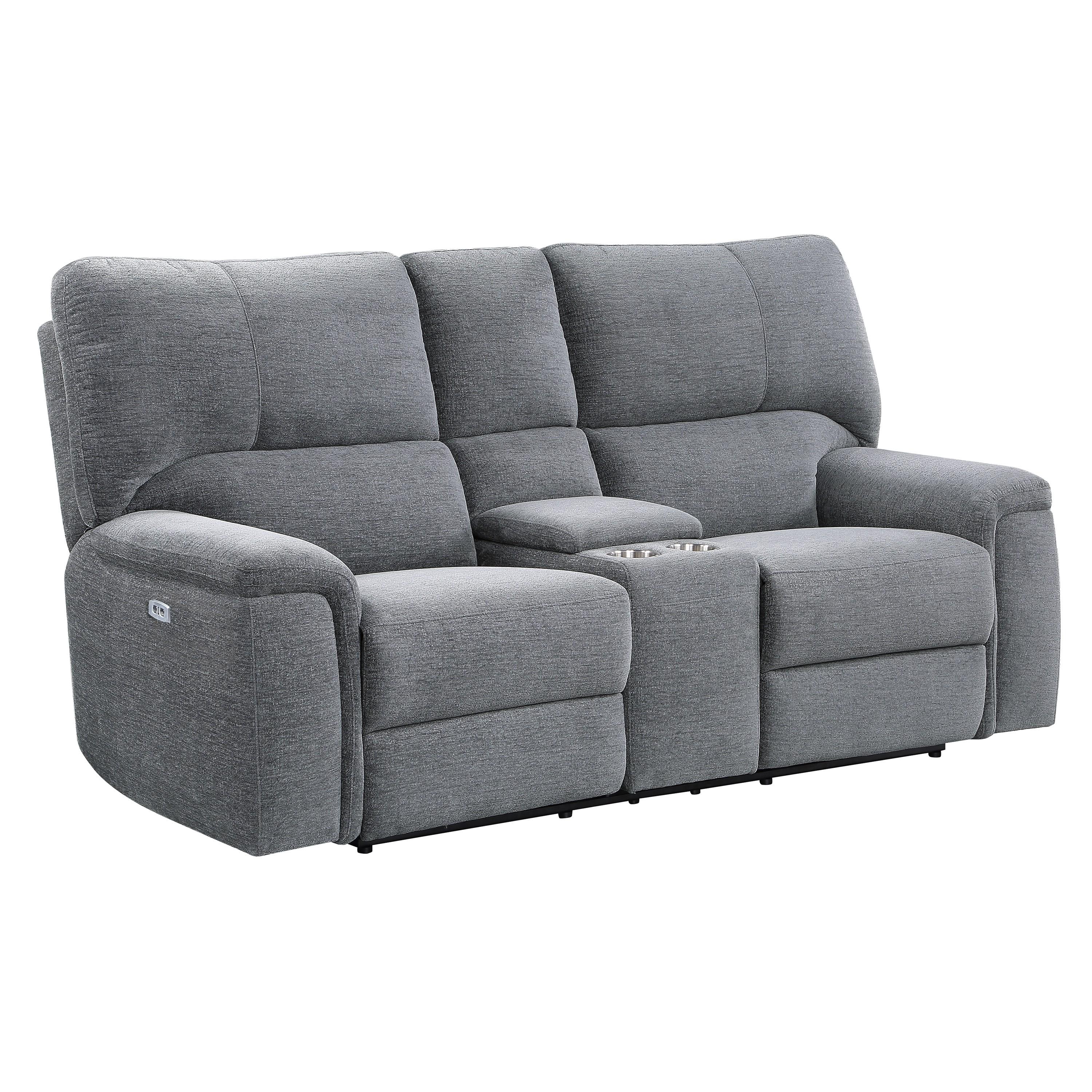 

    
Transitional Charcoal Chenille Power Reclining Loveseat Homelegance 9413CC-2PWH Dickinson
