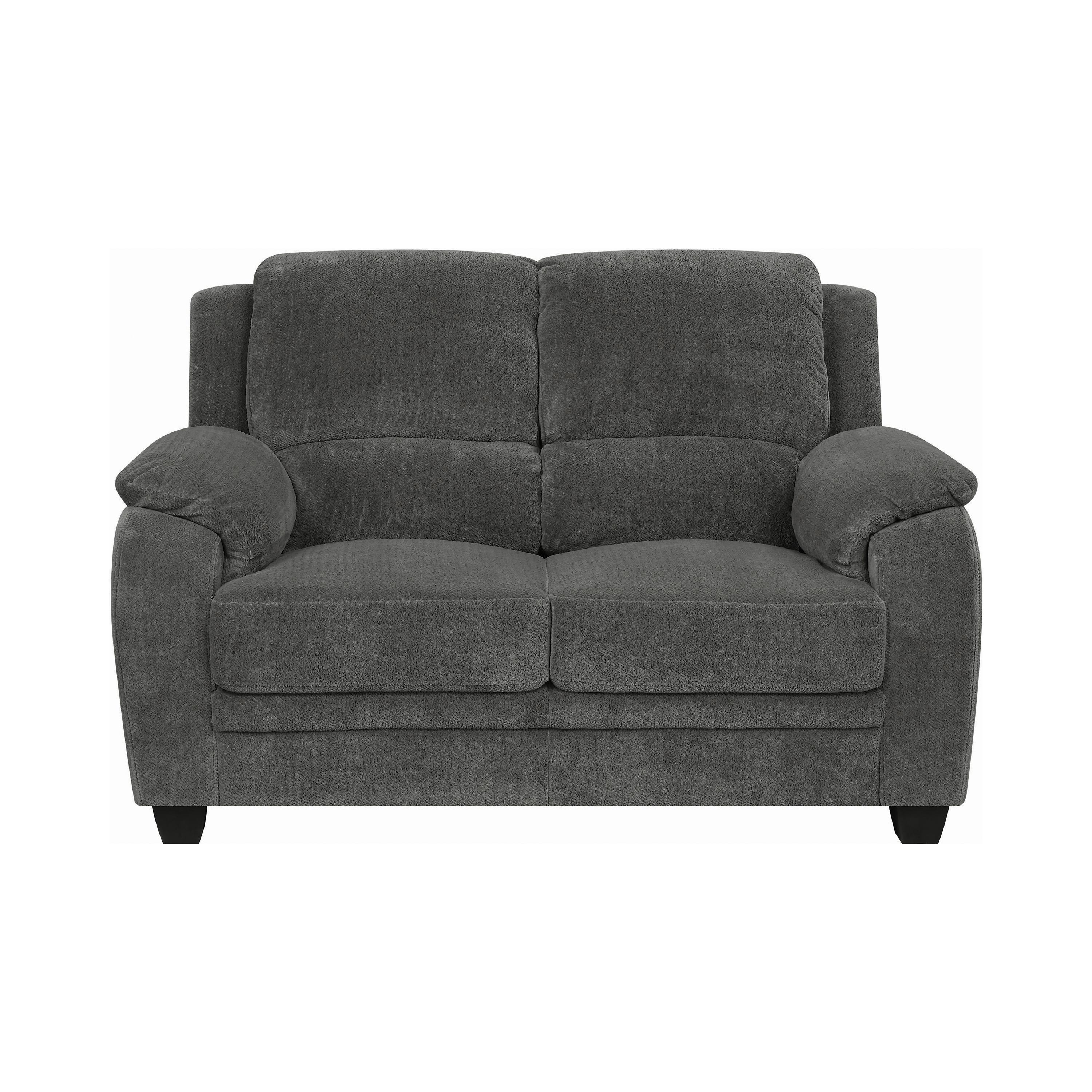 Transitional Loveseat 506242 Northend 506242 in Charcoal 
