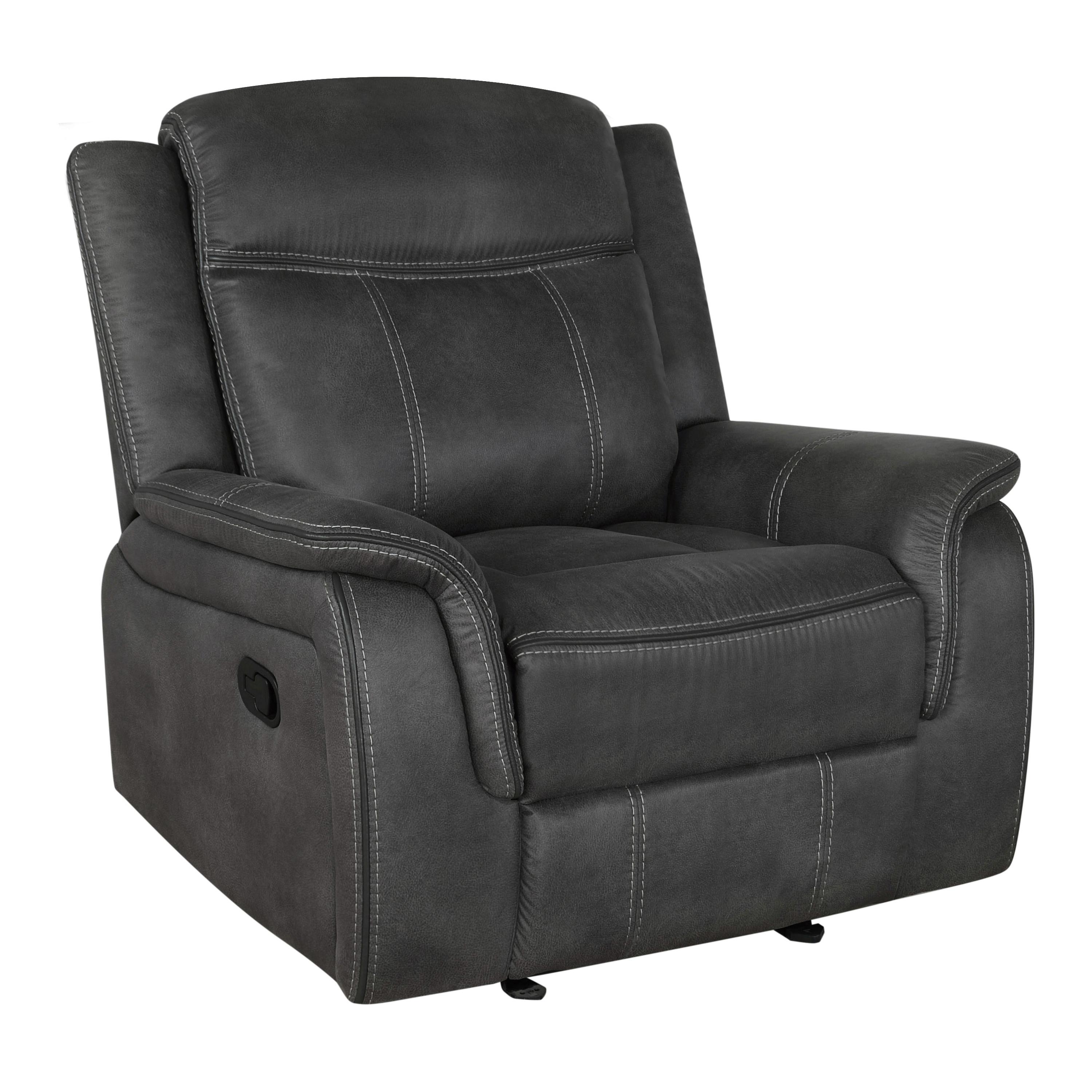 Transitional Glider recliner 603506 Lawrence 603506 in Charcoal 