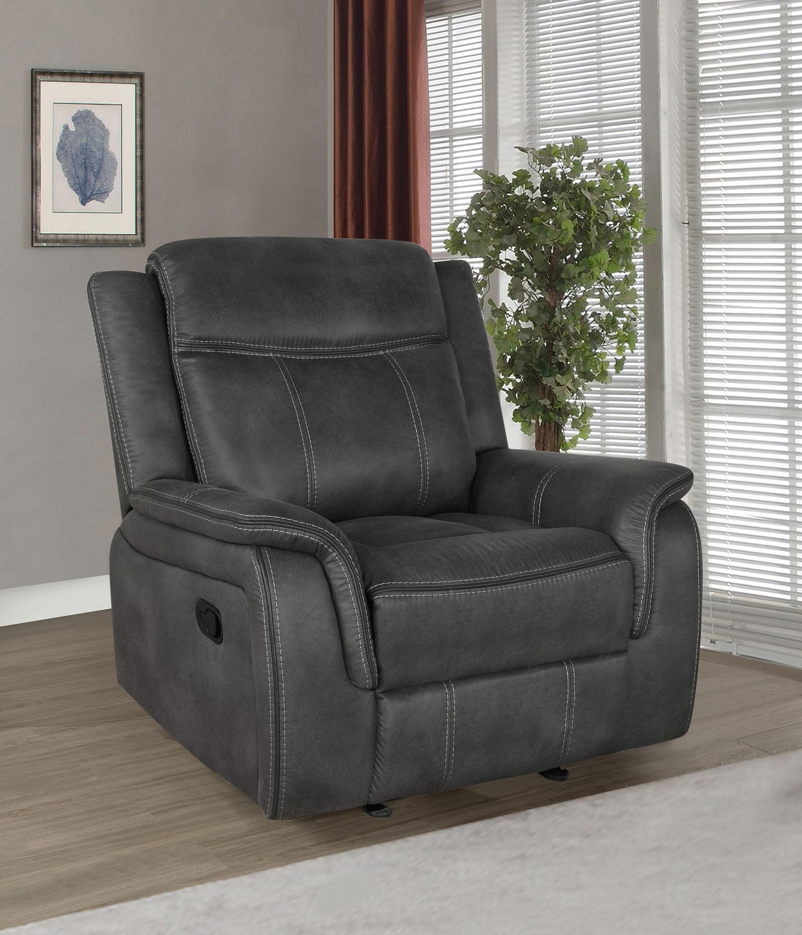 

    
Coaster 603506 Lawrence Glider recliner Charcoal 603506
