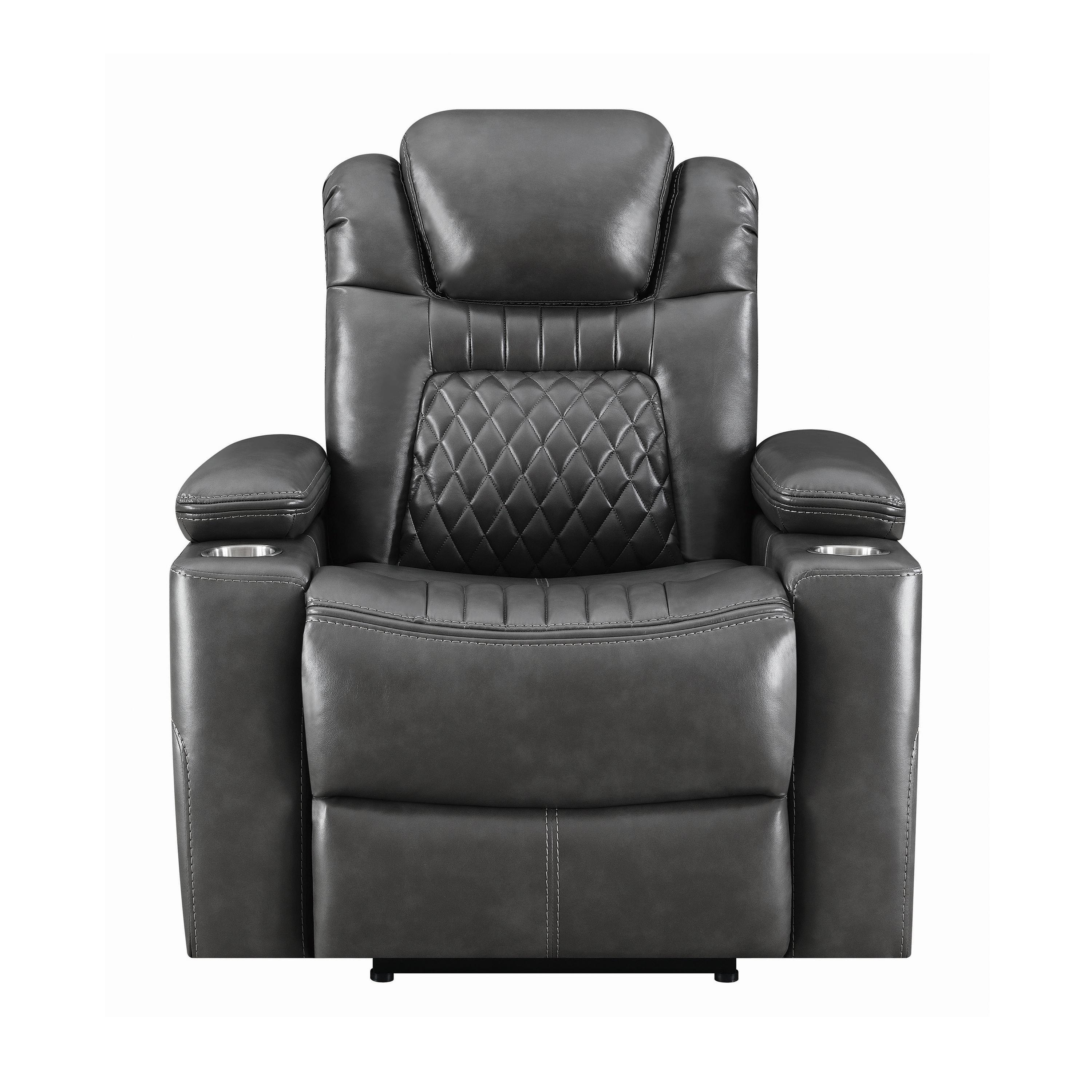 Transitional Power recliner 603416PP Korbach 603416PP in Charcoal 