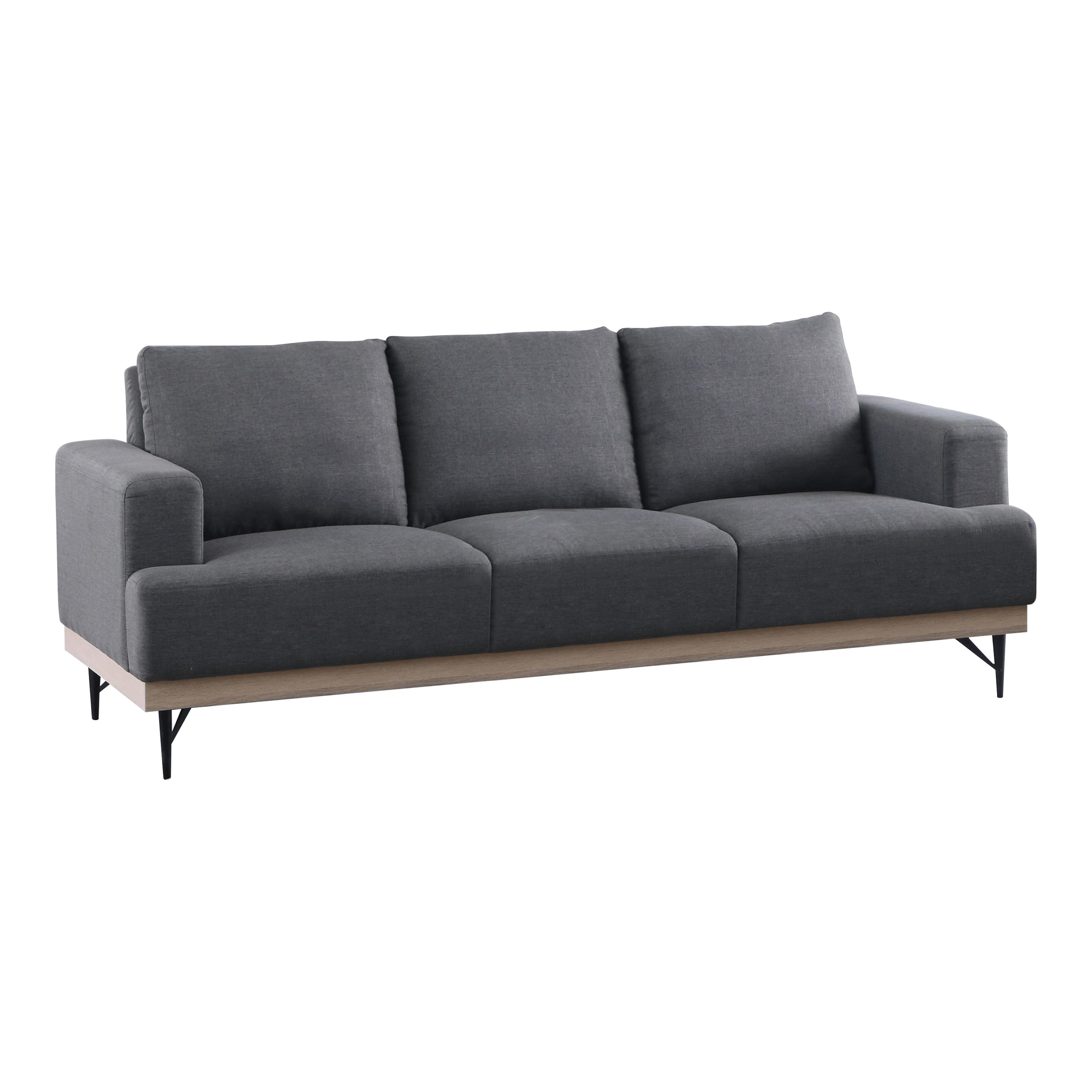 Transitional Sofa 509187 Kester 509187 in Charcoal Faux Linen