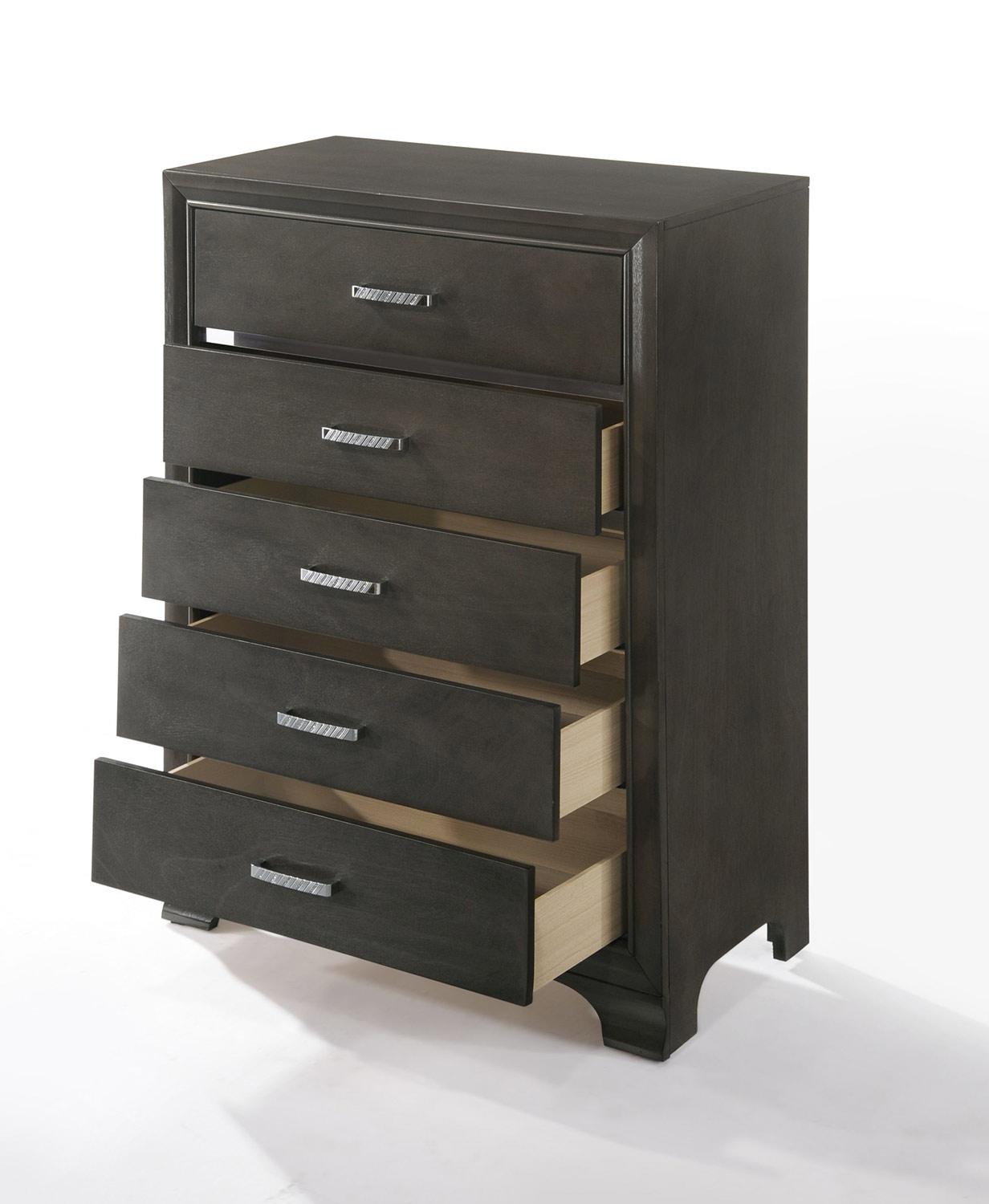 

    
Acme Furniture Carine II-26260Q Panel Bedroom Set Charcoal/Gray 26260Q -Set-5
