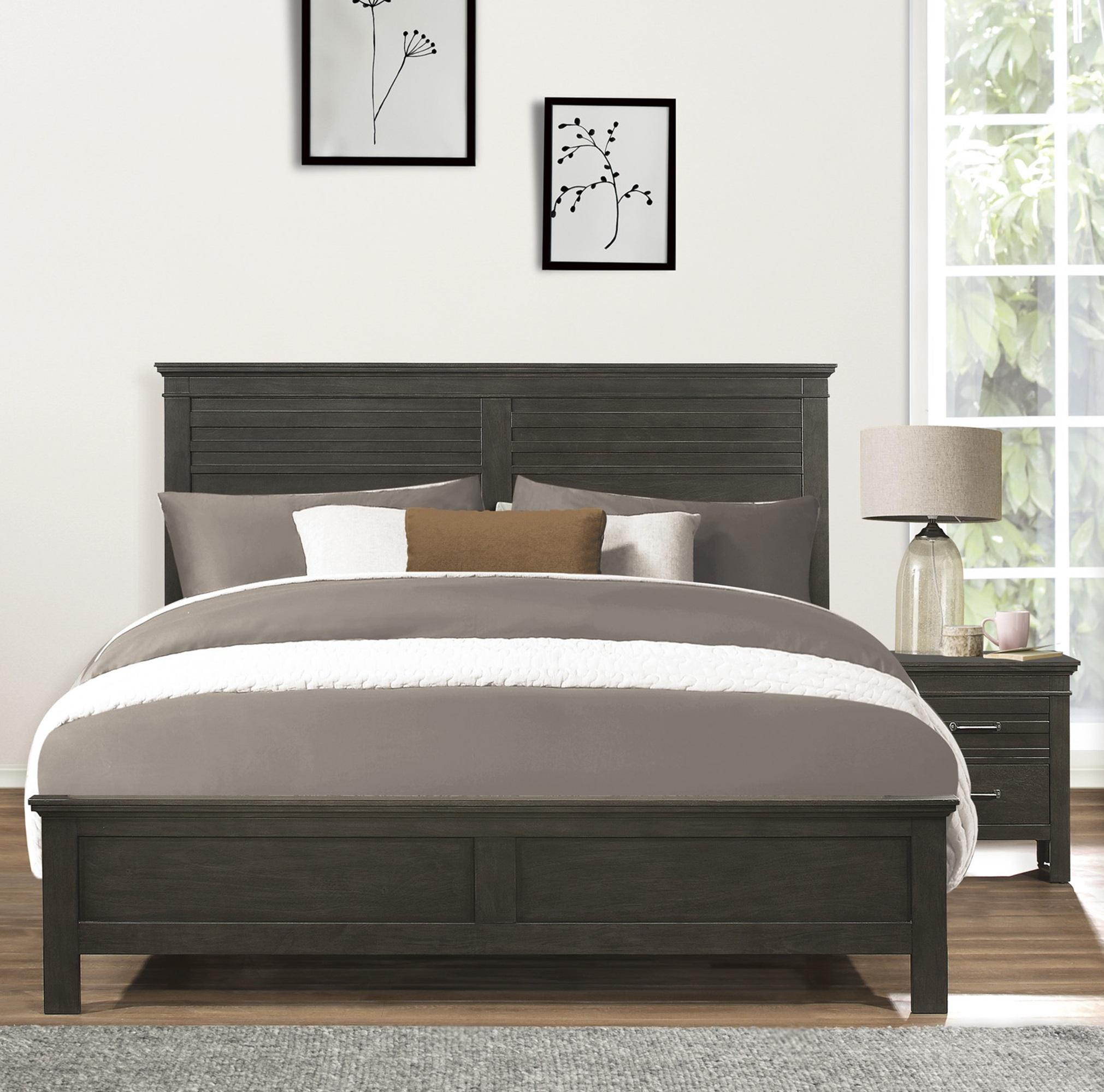 Transitional Bedroom Set 1675K-1CK-3PC Blaire Farm 1675K-1CK-3PC in Charcoal 