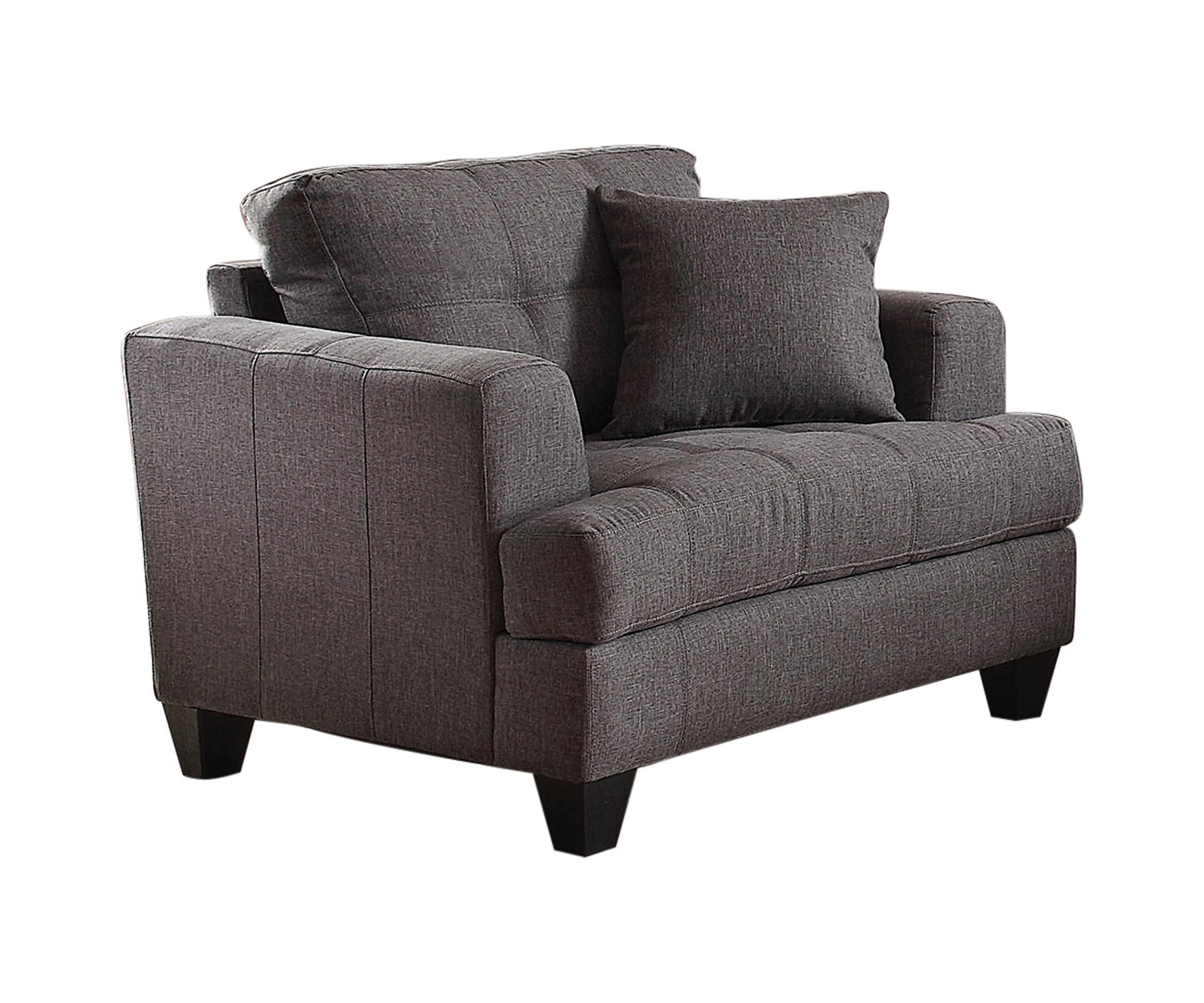 Transitional Arm Chair 505177 Samuel 505177 in Charcoal 