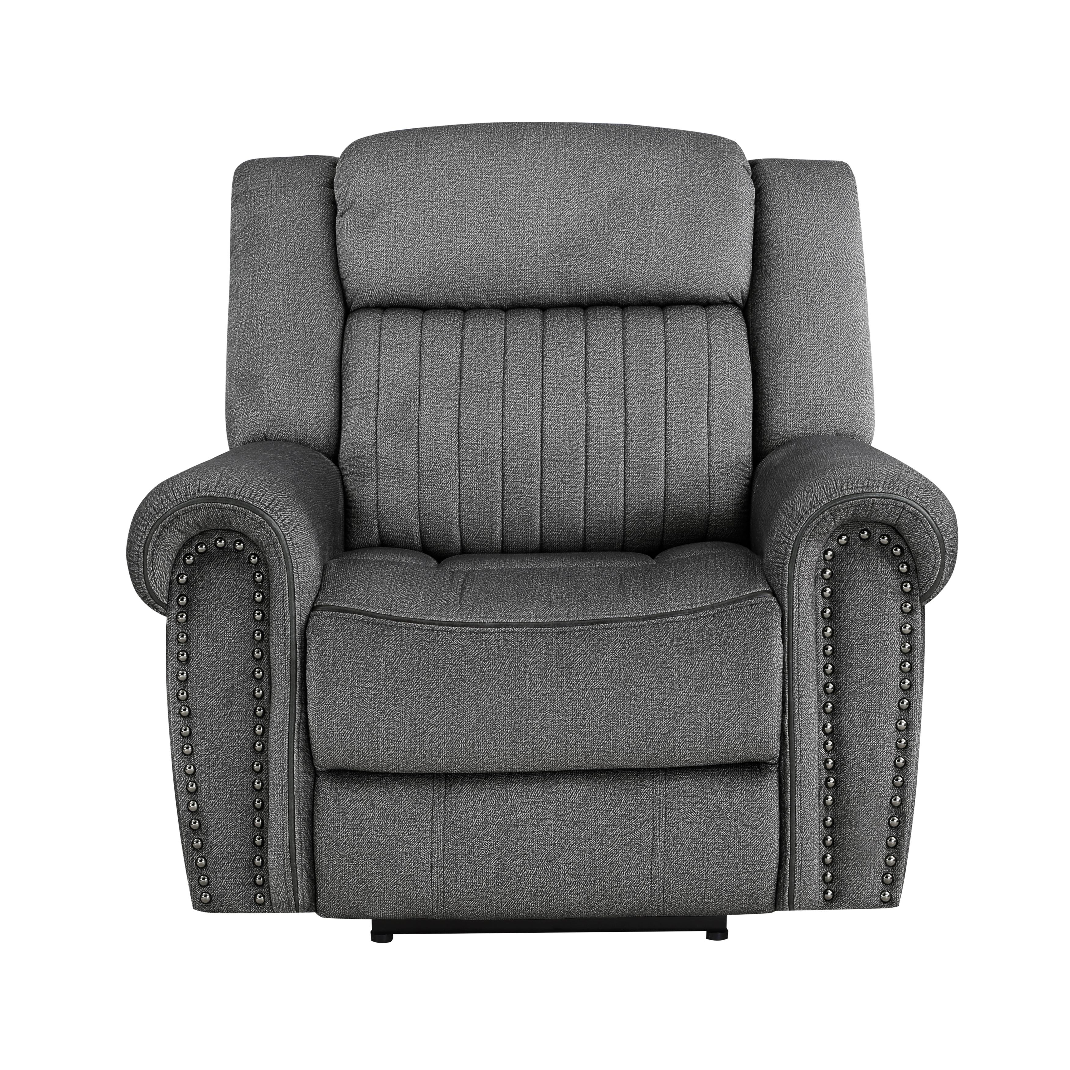 Transitional Power Reclining Chair 9204CC-1PW Brennen 9204CC-1PW in Charcoal Microfiber