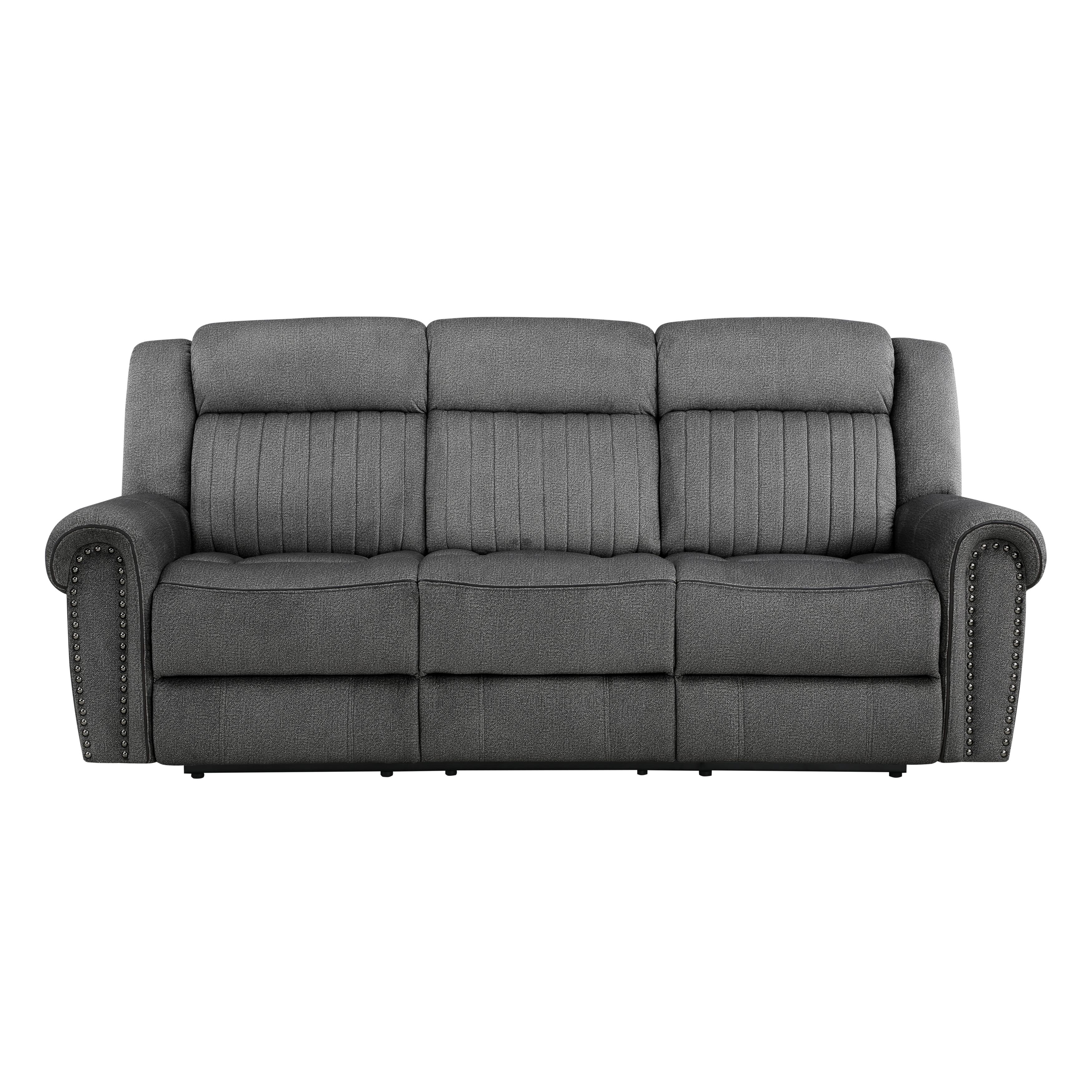 Transitional Power Reclining Sofa 9204CC-3PW Brennen 9204CC-3PW in Charcoal Microfiber