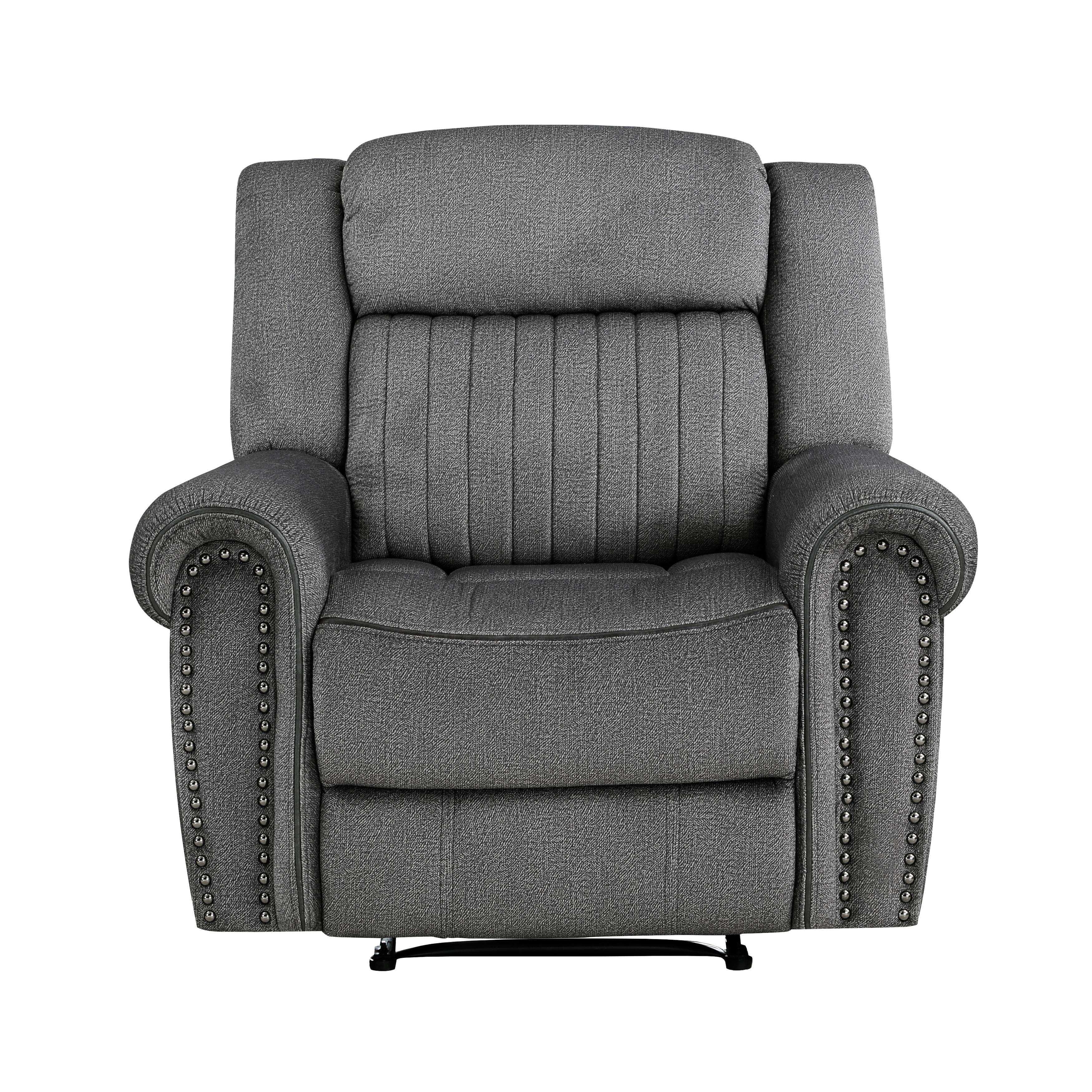 Transitional Reclining Chair 9204CC-1 Brennen 9204CC-1 in Charcoal Microfiber