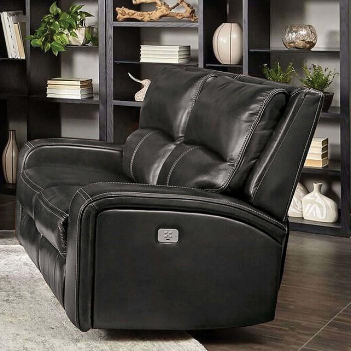 Transitional Power Reclining Loveseat Soterios Power Reclining Loveseat CM9924DG-LV-PM-L CM9924DG-LV-PM-L in Charcoal 