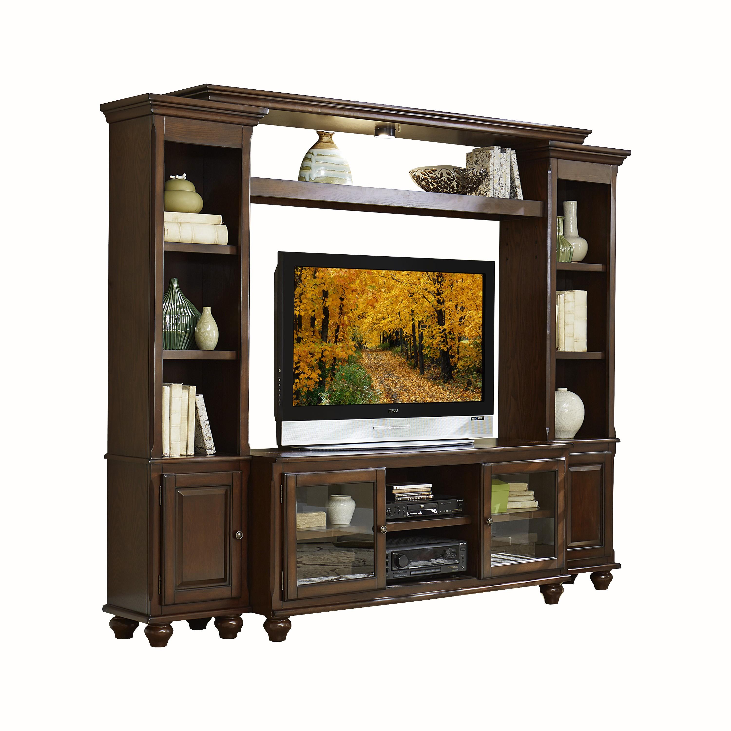

    
Transitional Cherry Finish Wood 4-Piece Entertainment Center Homelegance 8014* Lenore

