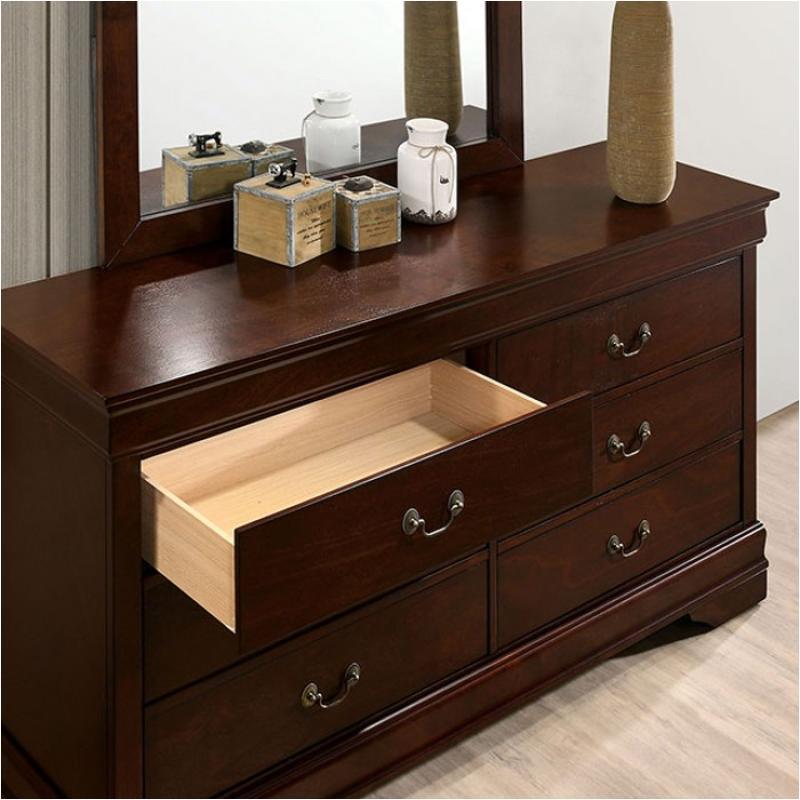 

    
Transitional Cherry Solid Wood Dresser Furniture of America CM7966CH-D Louis Philippe
