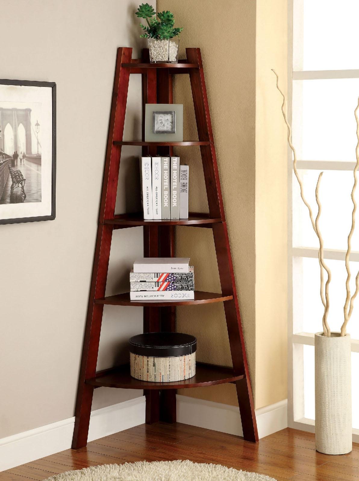 

    
Transitional Cherry Solid Wood Ladder Shelf Furniture of America CM-AC6214CH Lyss
