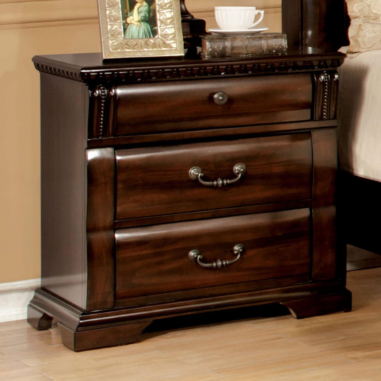 

    
Transitional Cherry Solid Wood Nightstand Furniture of America CM7791N Burleigh
