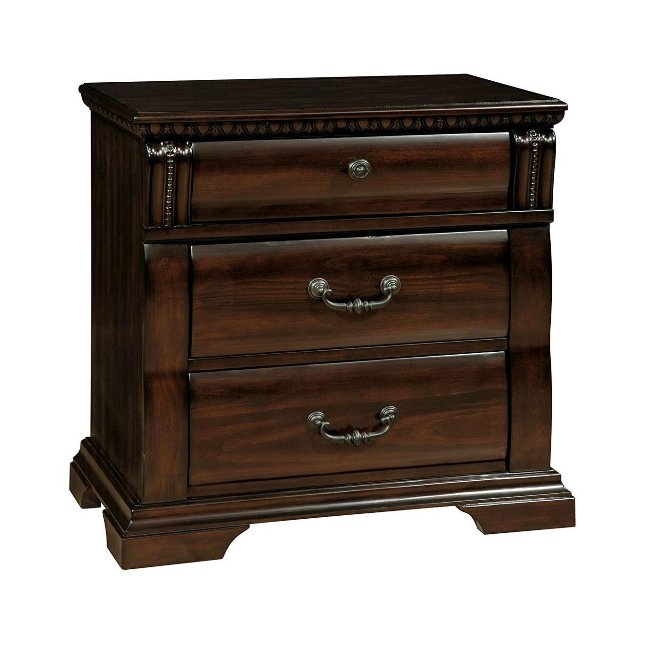 

    
Transitional Cherry Solid Wood Nightstand Furniture of America CM7791N Burleigh
