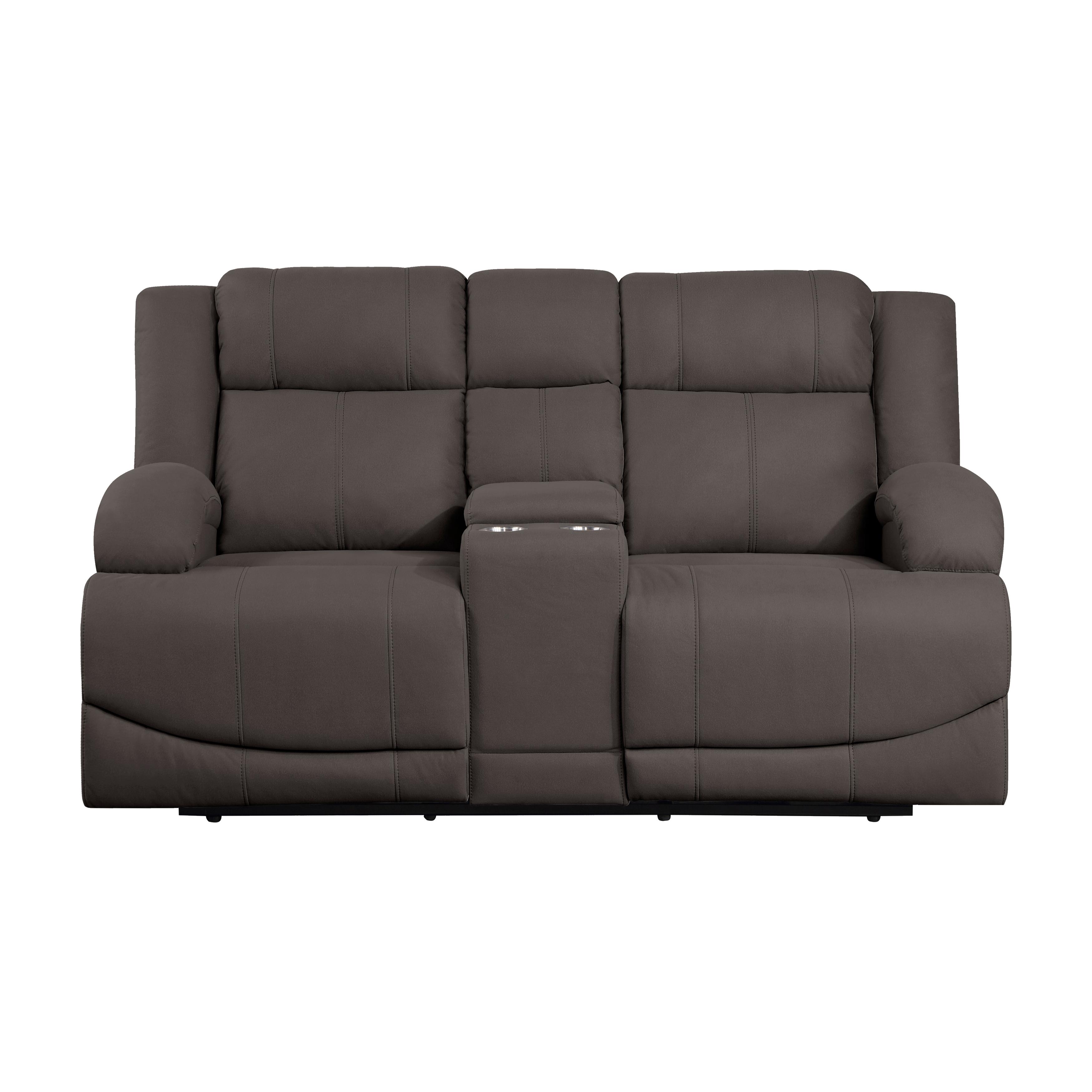 Transitional Power Reclining Loveseat 9207CHC-2PW Camryn 9207CHC-2PW in Chocolate Microfiber