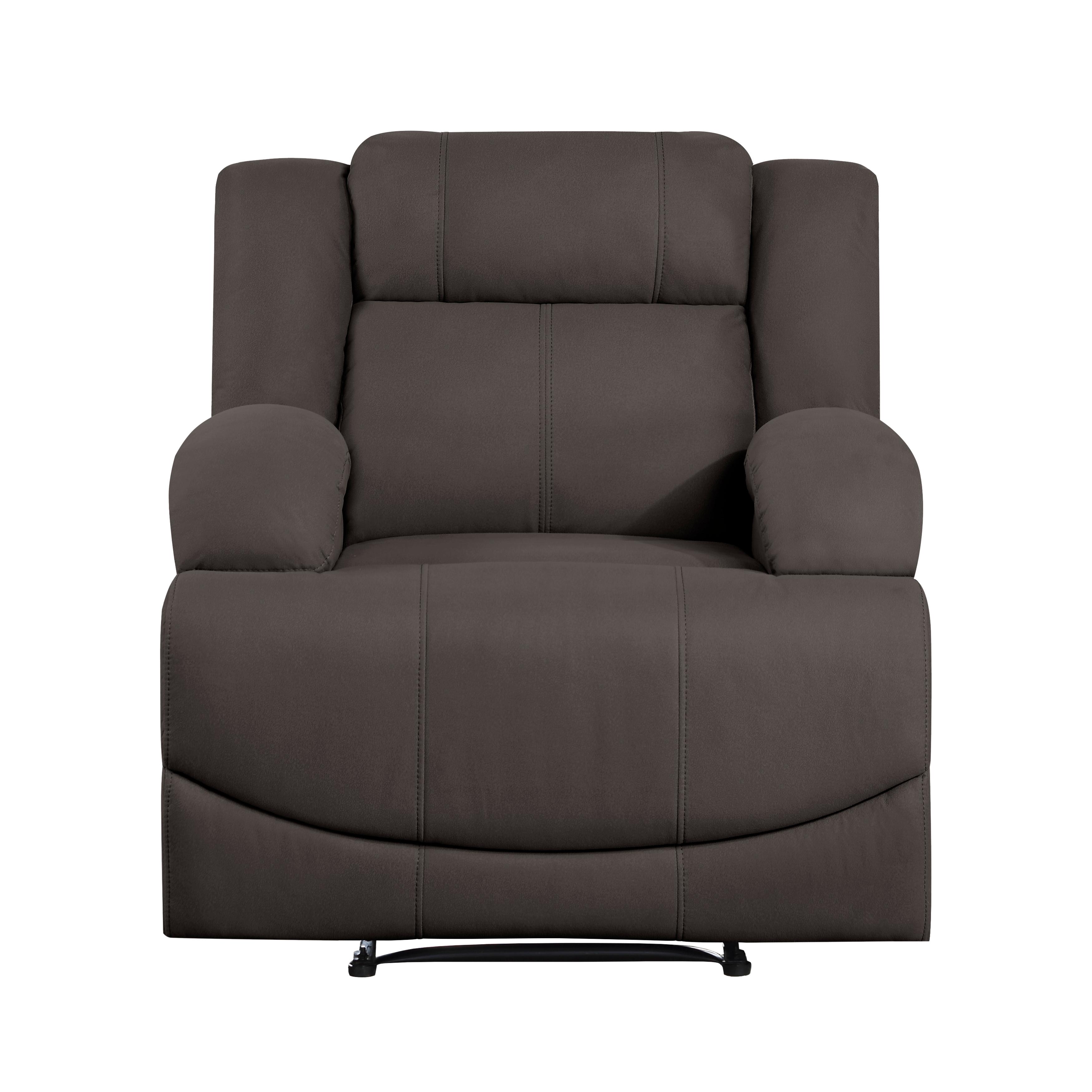 Transitional Reclining Chair 9207CHC-1 Camryn 9207CHC-1 in Chocolate Microfiber