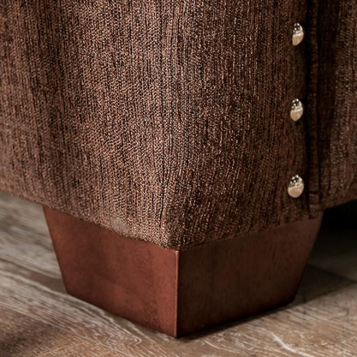 

    
SM6439-SF Transitional Chocolate & Tan Linen-like Fabric Sofa Furniture of America SM6439-SF Belsize
