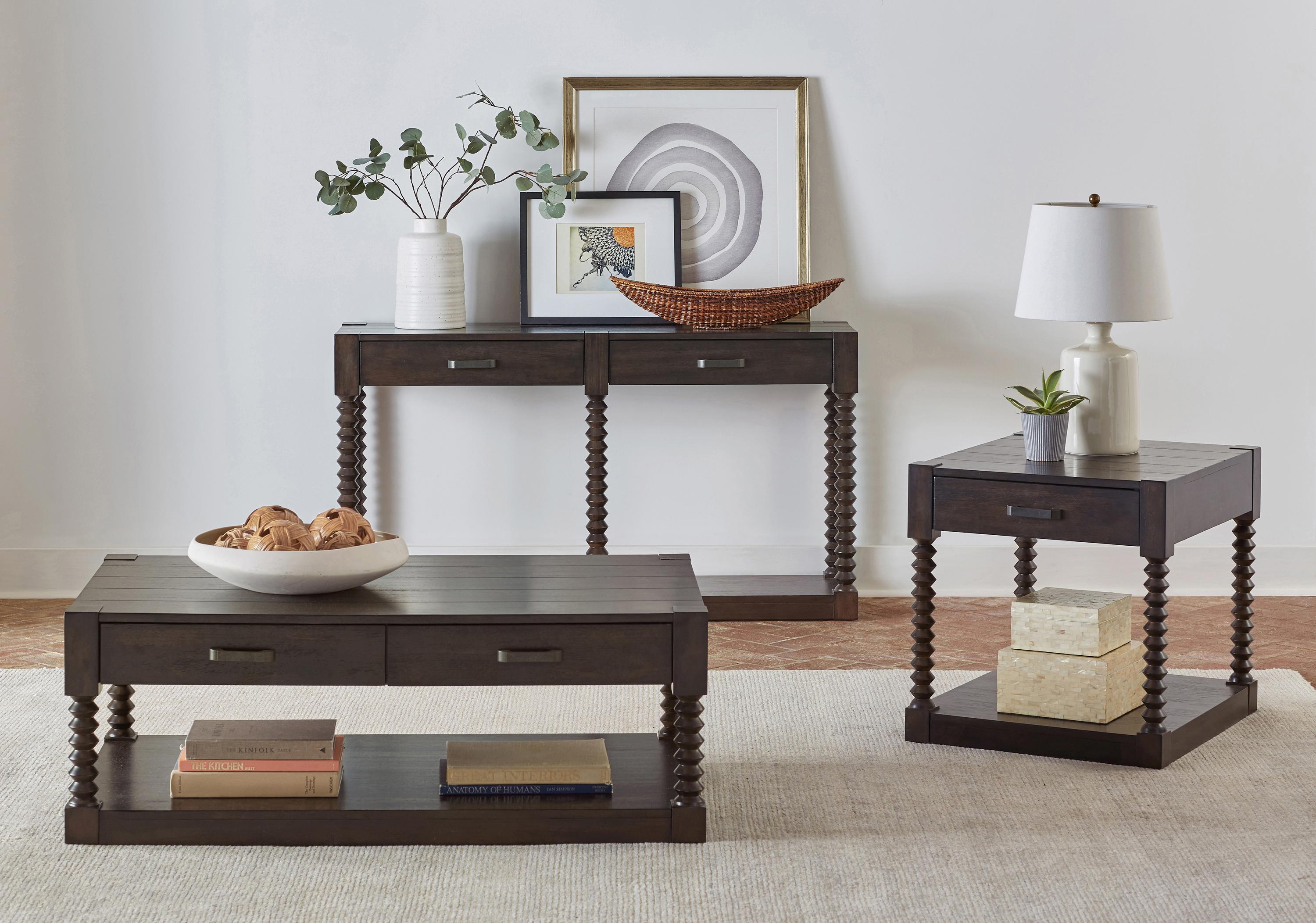Transitional Coffee Table Set 722578-S3 722578-S3 in Coffee 